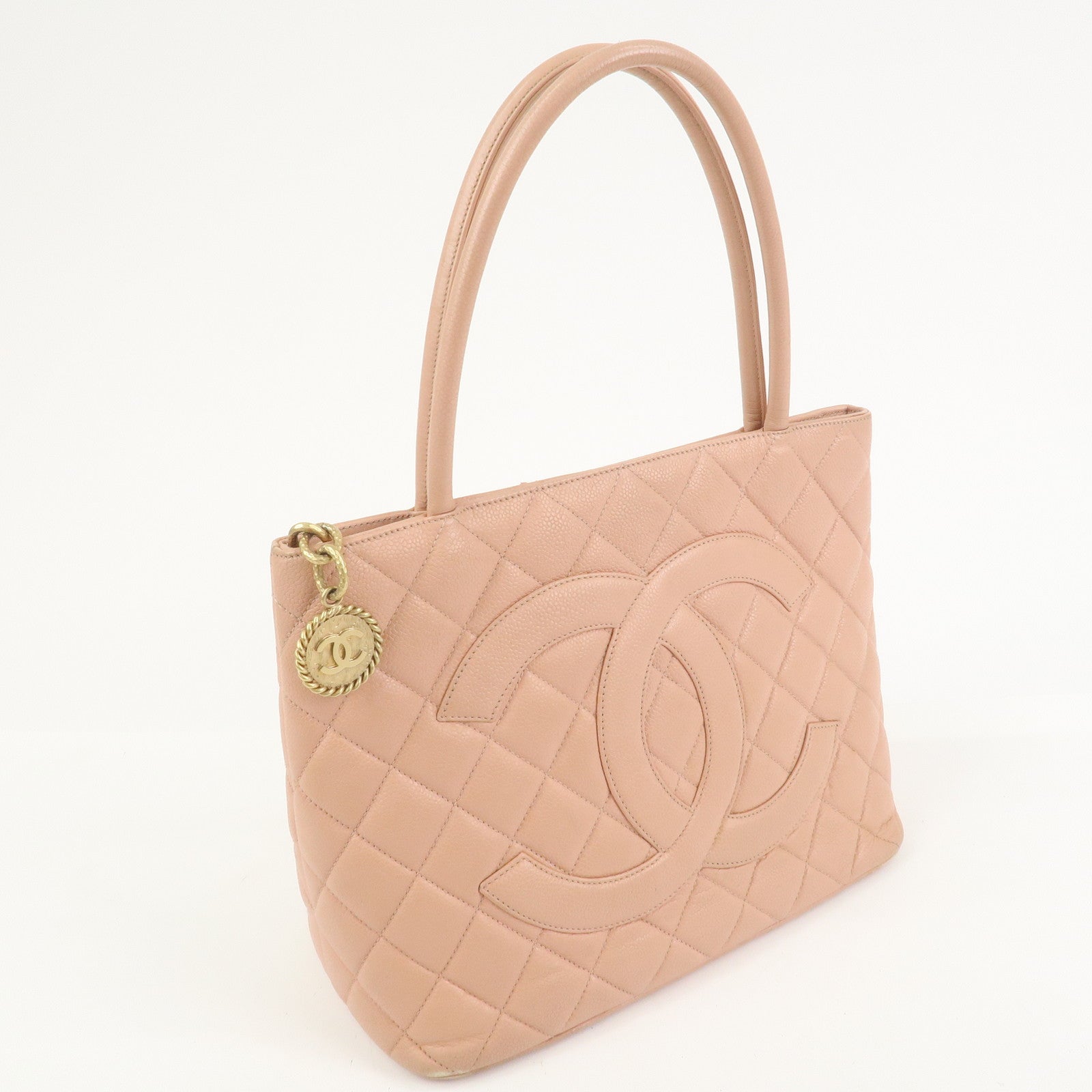 CHANEL Matelasse COCO Mark Medallion Tote Bag Hand Bag Pink A01804