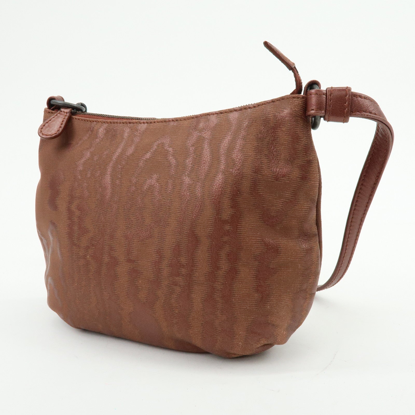 BOTTEGA VENETA Leather Shoulder Bag Metallic Brown 196484