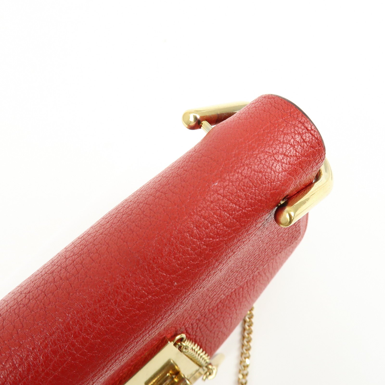 Chloe Drew Leather Chain Shoulder Bag Crossbody Bag Red
