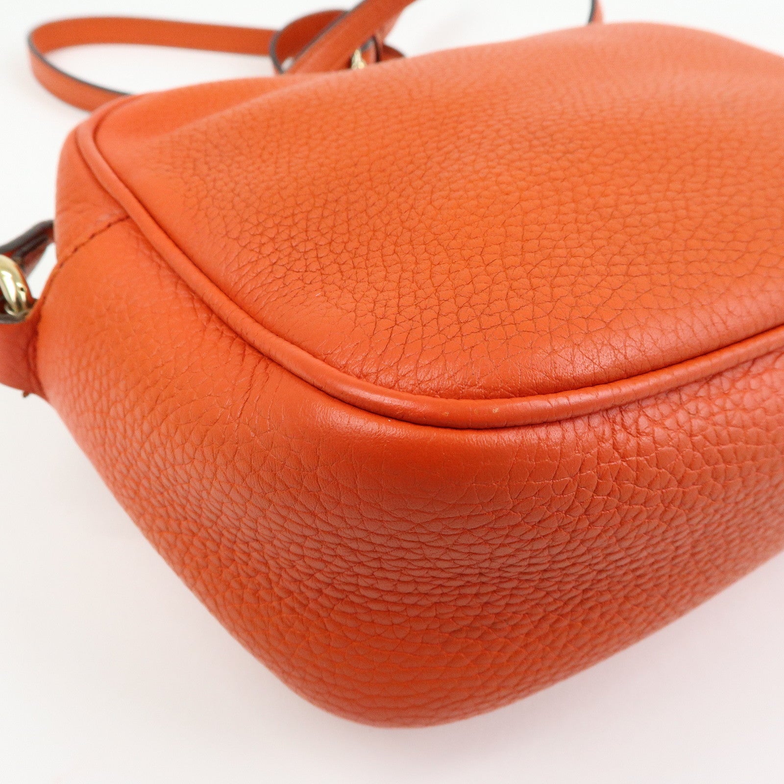 GUCCI SOHO Small Disco Leather Shoulder Bag Orange 308364
