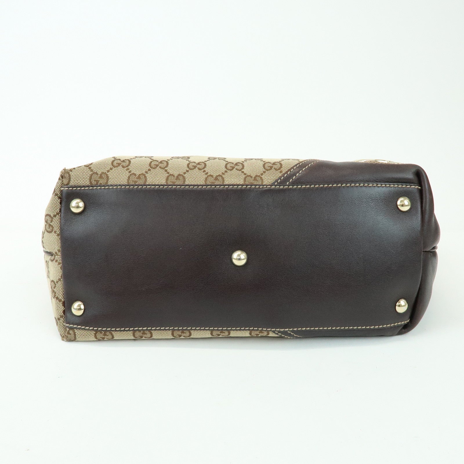 GUCCI New Britt Interlocking G Tote Bag Shoulder Bag Brown 169946