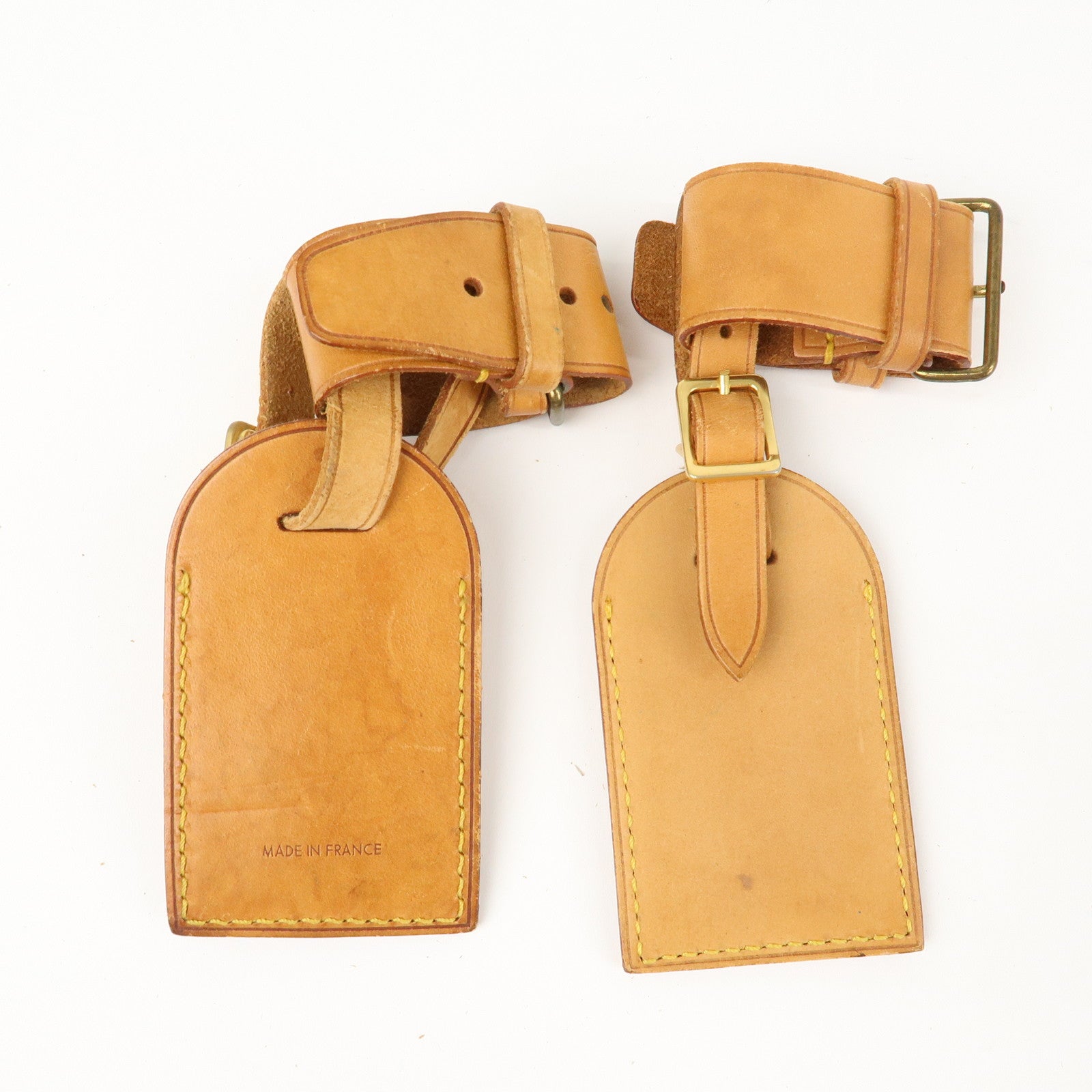 Louis Vuitton Set of 10Nume Leather Name Tag & Poignet Natural Used