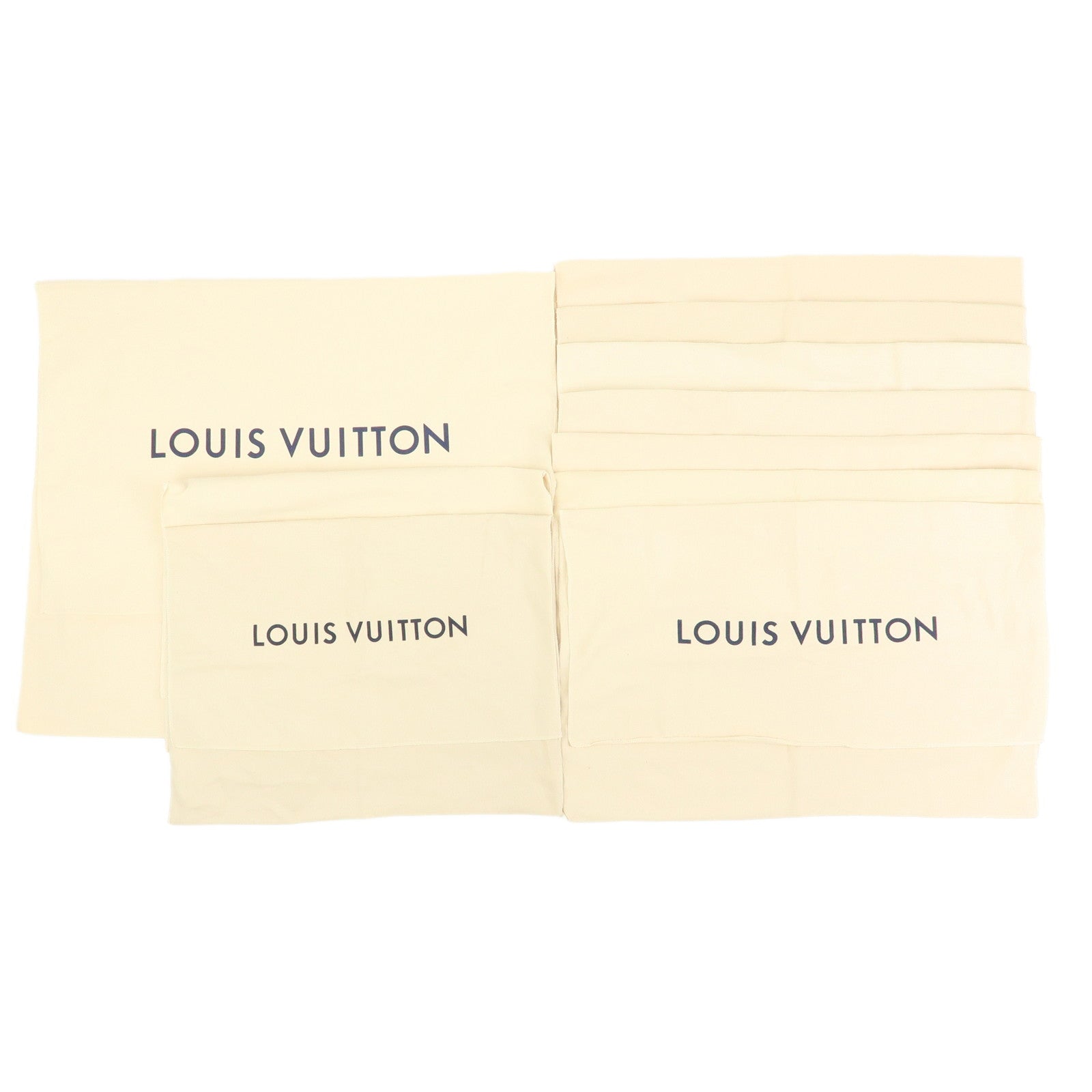 Louis Vuitton Set of 10 Dust Bag Storage Bag Flap Style Beige