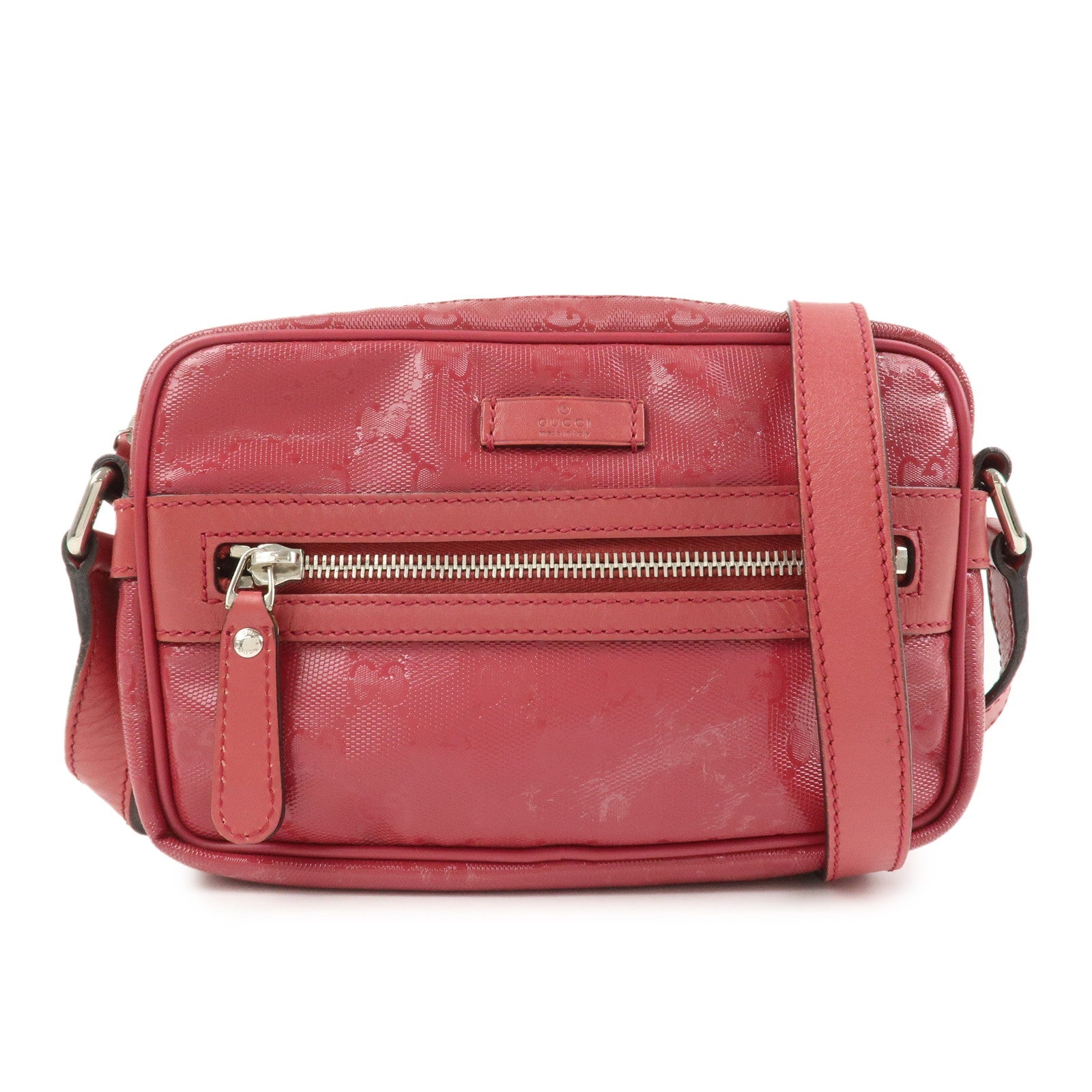 GUCCI GG Imprime GG Supreme Leather Shoulder Bag Pink 201447
