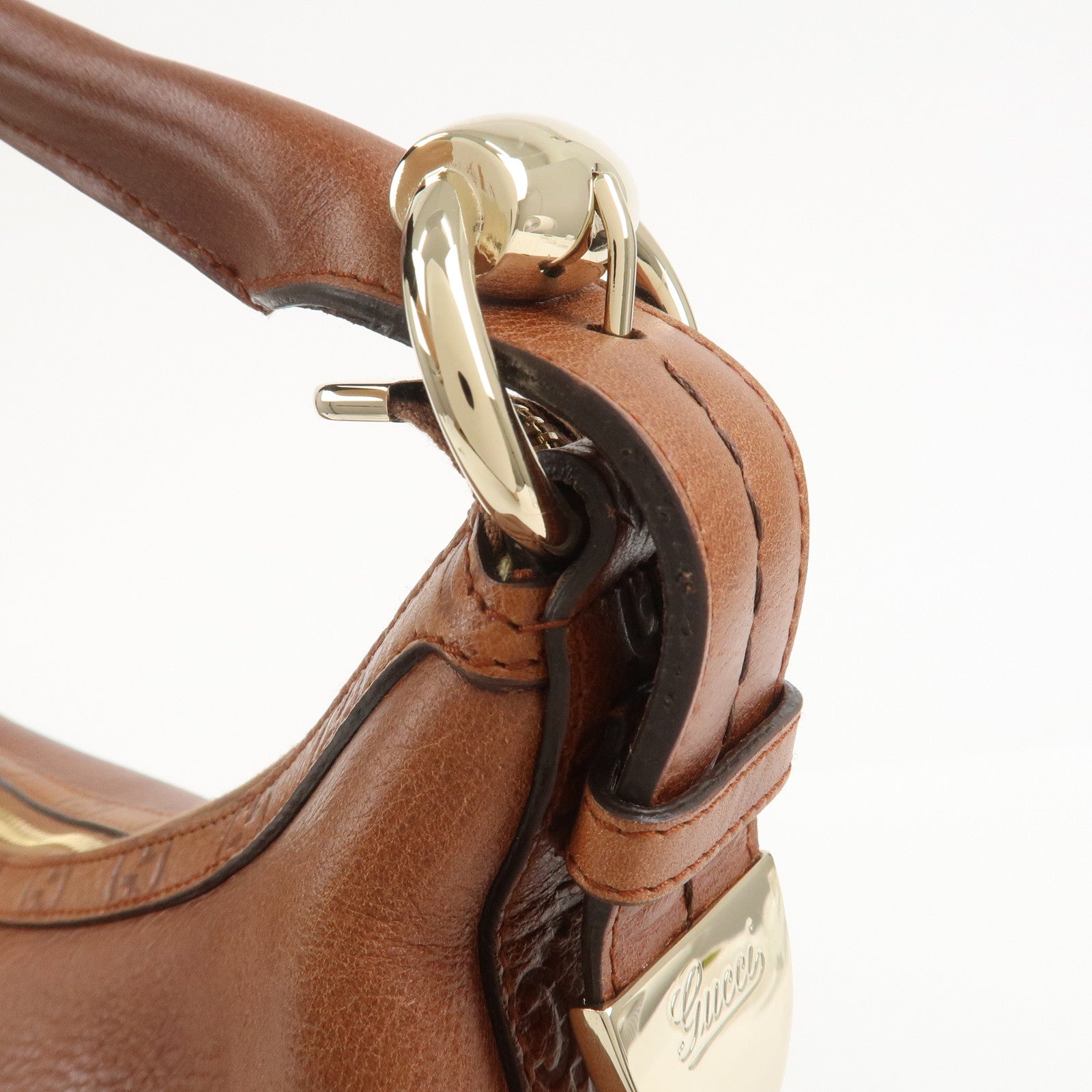 GUCCI Guccissima Leather Shoulder Bag Hand Bag Brown 181515