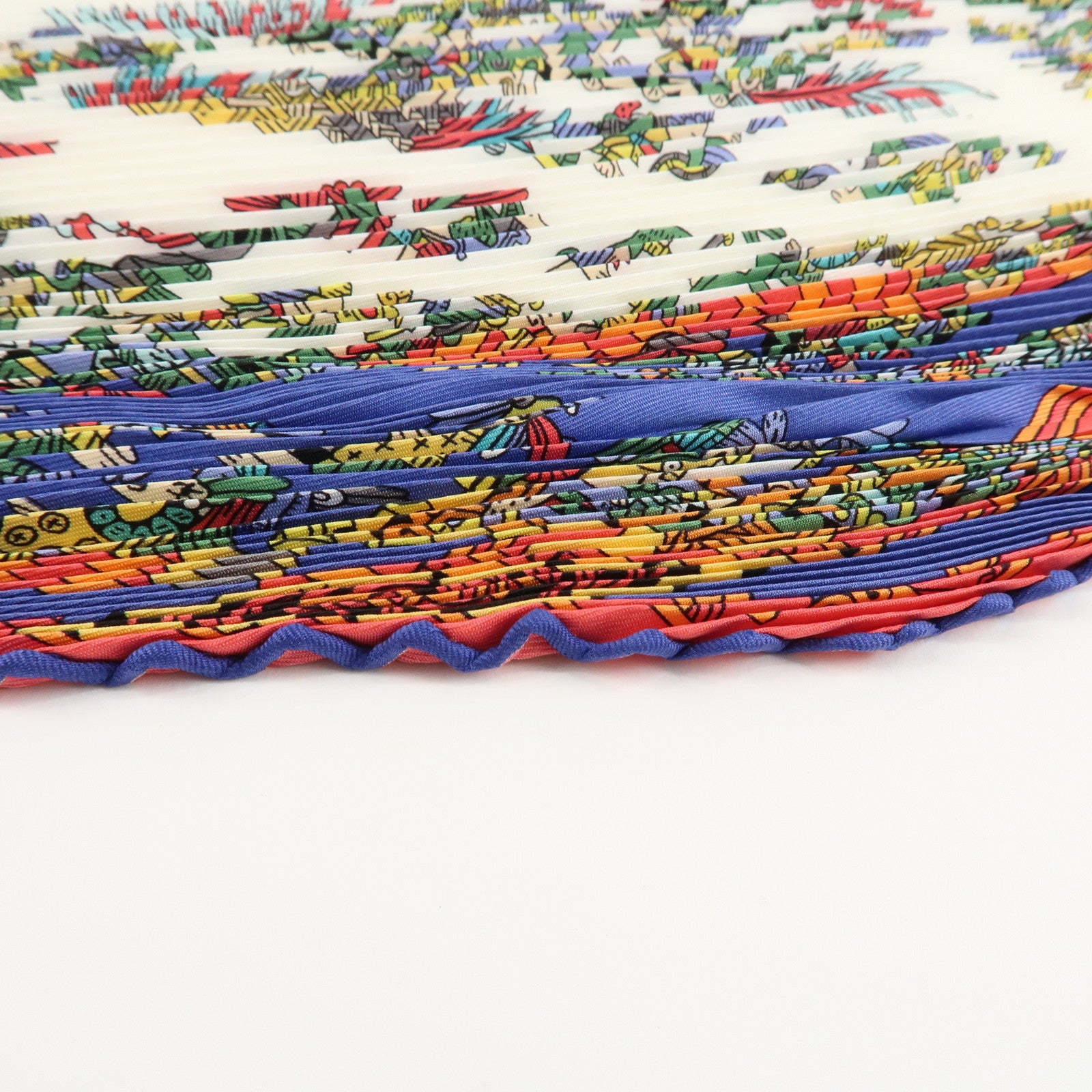 HERMES Pleats Carre Silk 100% Scarf Feria De Sevilla Black Yellow Used