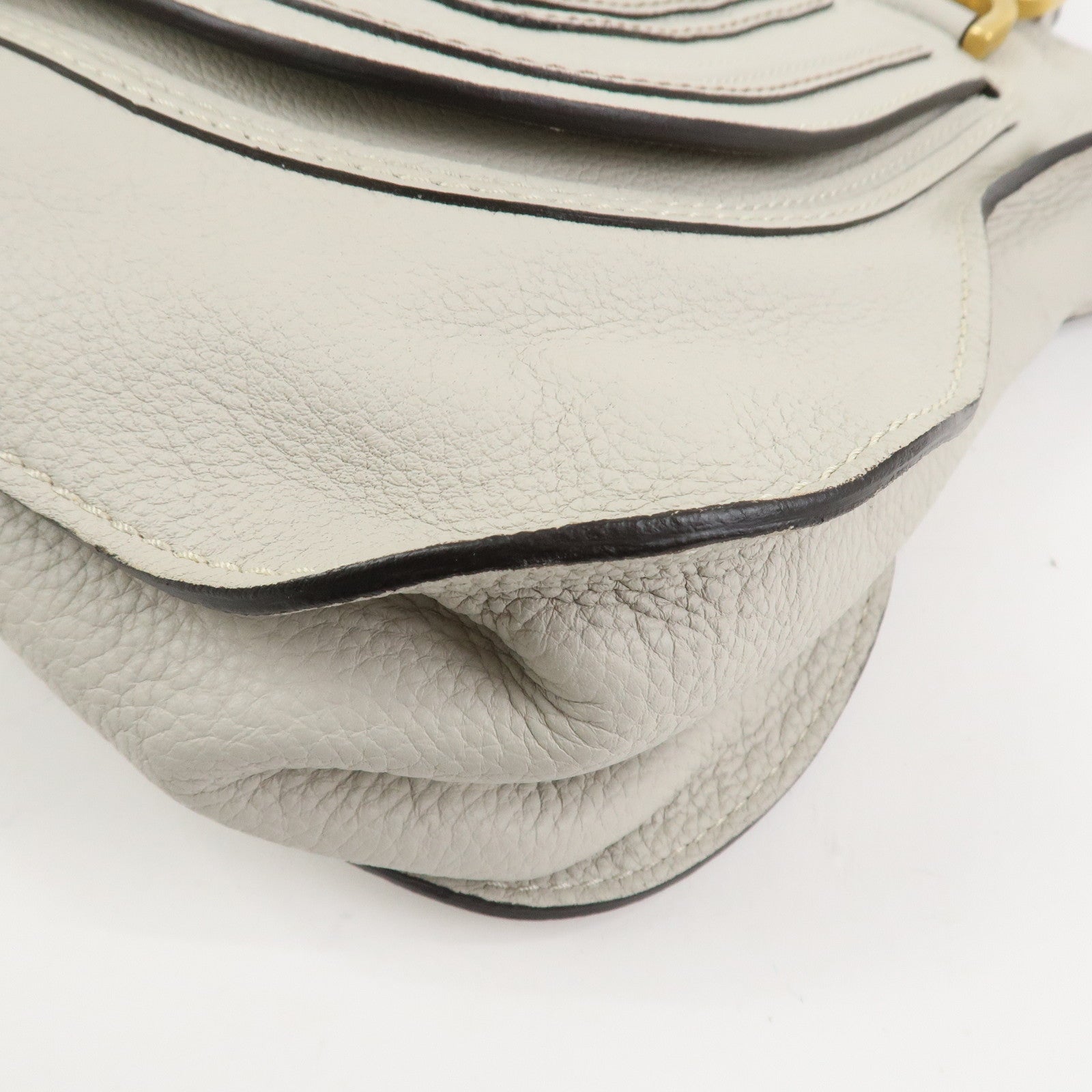 Chloe Marcie Leather Hand Bag Shoulder Bag Gray
