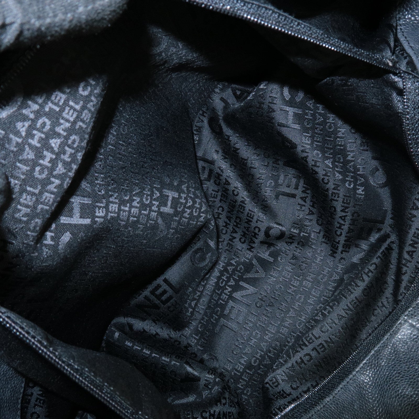 CHANEL COCO Cabus GM Caviarskin Chain Shoulder Bag Black A33450 Used