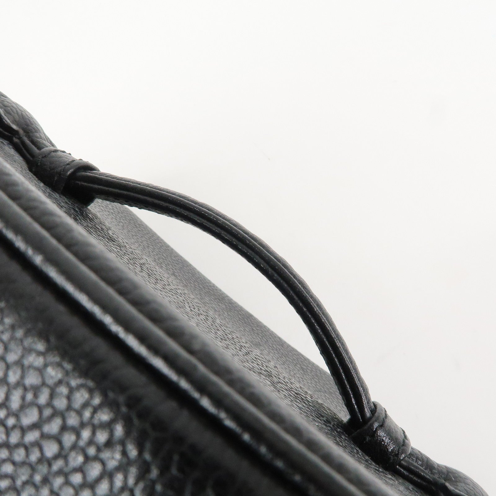 CHANEL COCO Mark Caviarskin Vanity Bag Hand Bag Pouch Black A01998