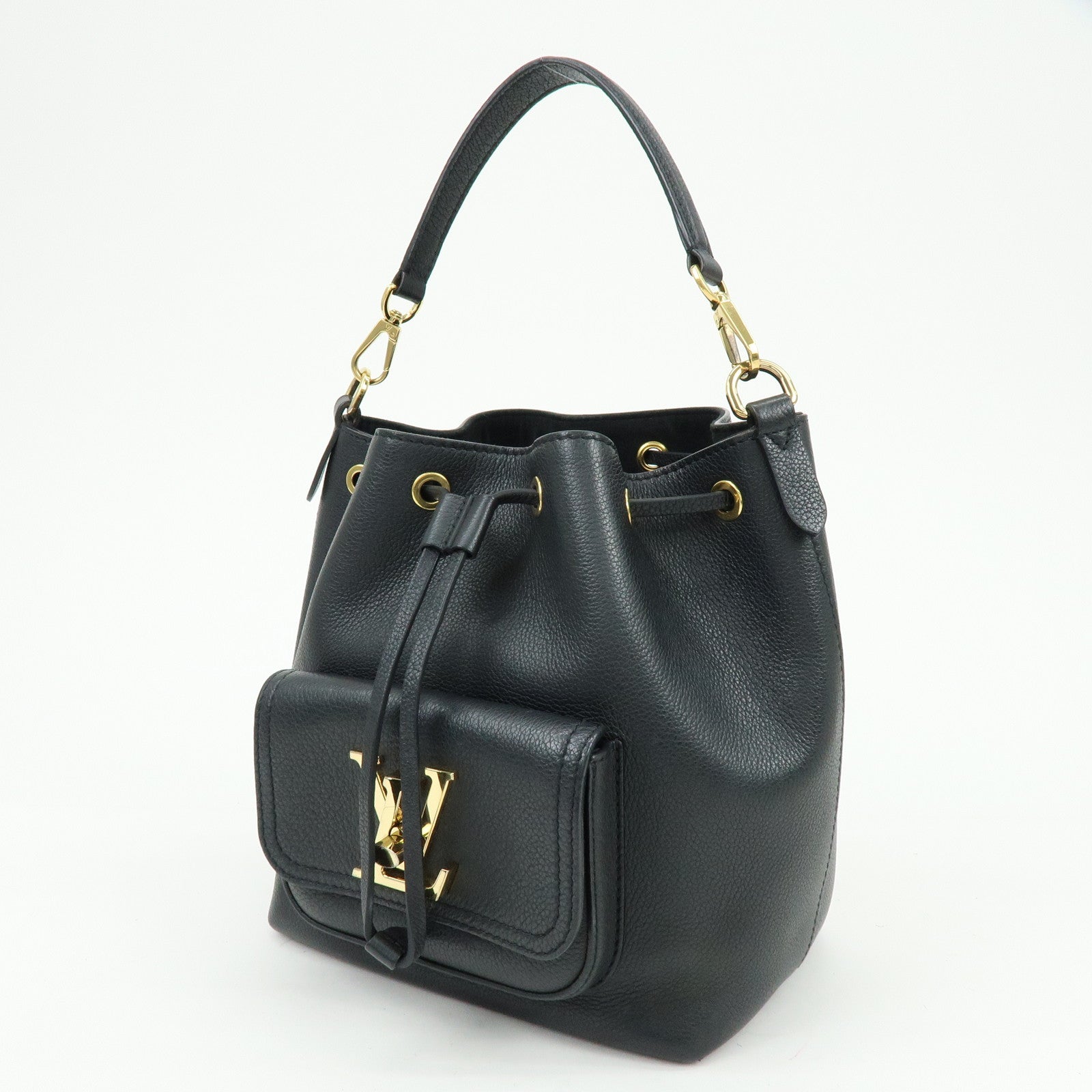 Louis Vuitton Lockme Bucket NV 2Way Bag Hand Bag Black M57687