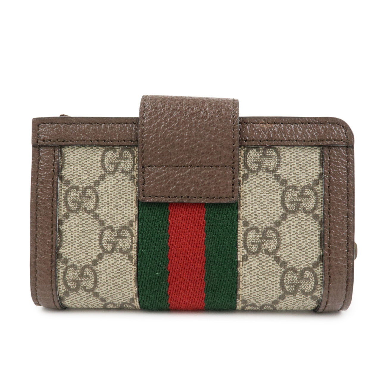 GUCCI Ophidia GG Supreme Leather Bi-fold Wallet Brown 699353