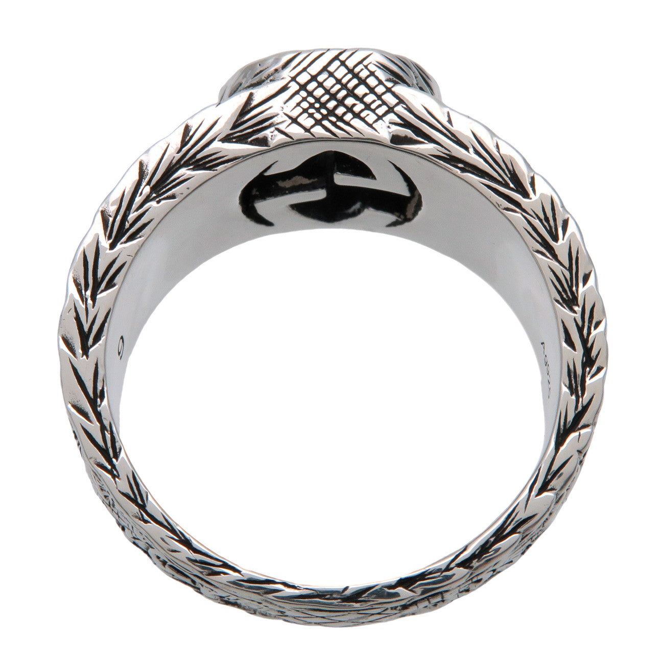 GUCCI Interlocking G Arabesque Ring SV925 Silver #9 US5 EU49 HK10.5