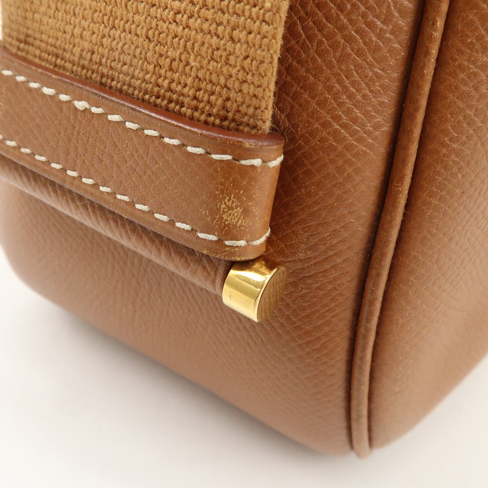 HERMES Sac Courchevel Leather Shoulder Bag A Stamped Gold