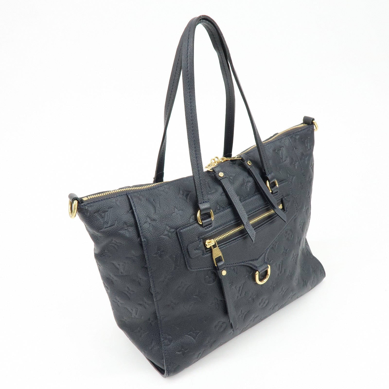 Louis Vuitton Monogram Empreinte Luminuse PM Tote Bag Navy M93410
