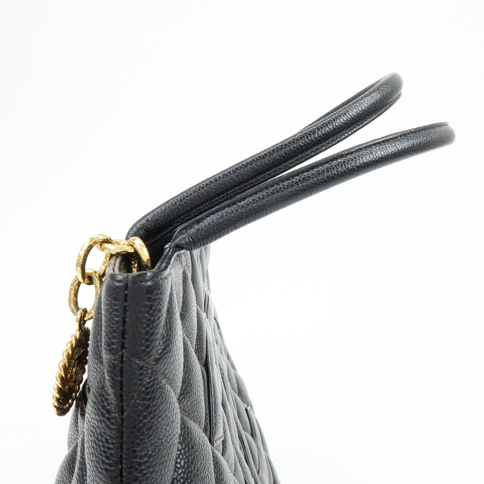 CHANEL Matelasse COCO Mark Medallion Tote Bag Hand Bag Black A01804