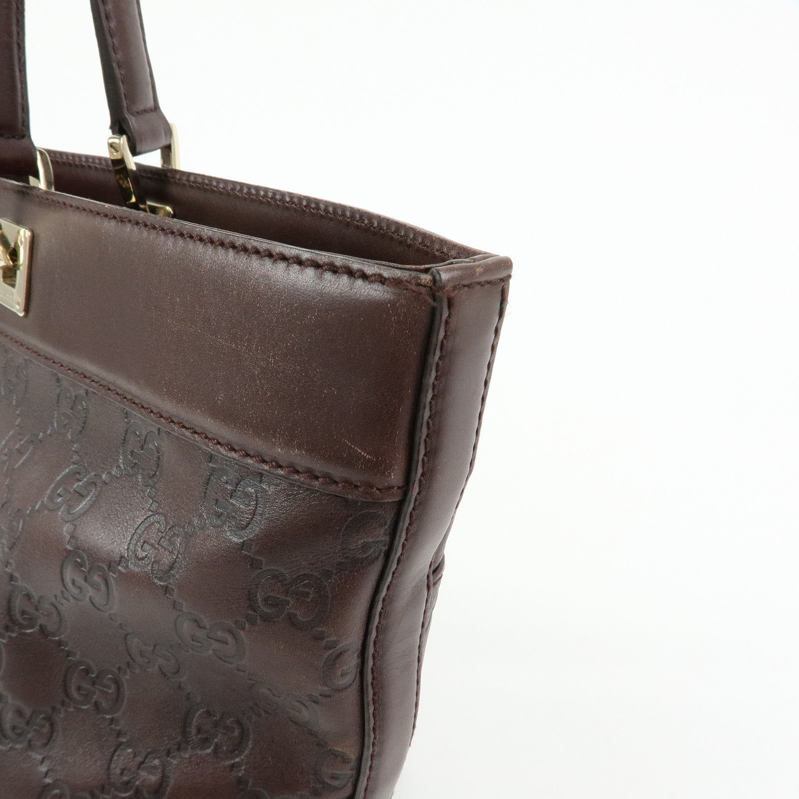 GUCCI  Guccissima Leather Tote Bag Shoulder Bag Dark Brown 145993