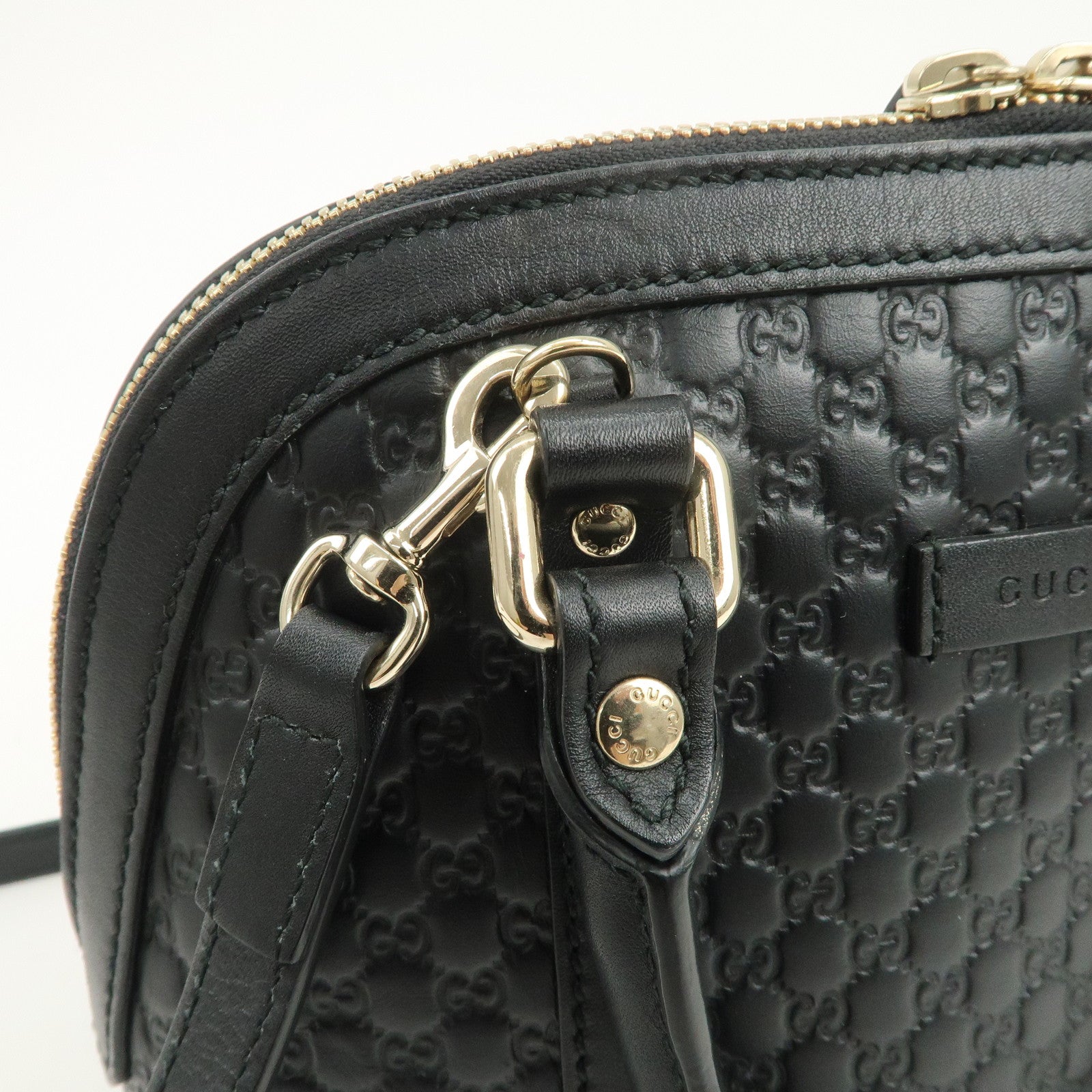 GUCCI Micro Guccissima Leather 2Way Hand Shoulder Bag Black 449654