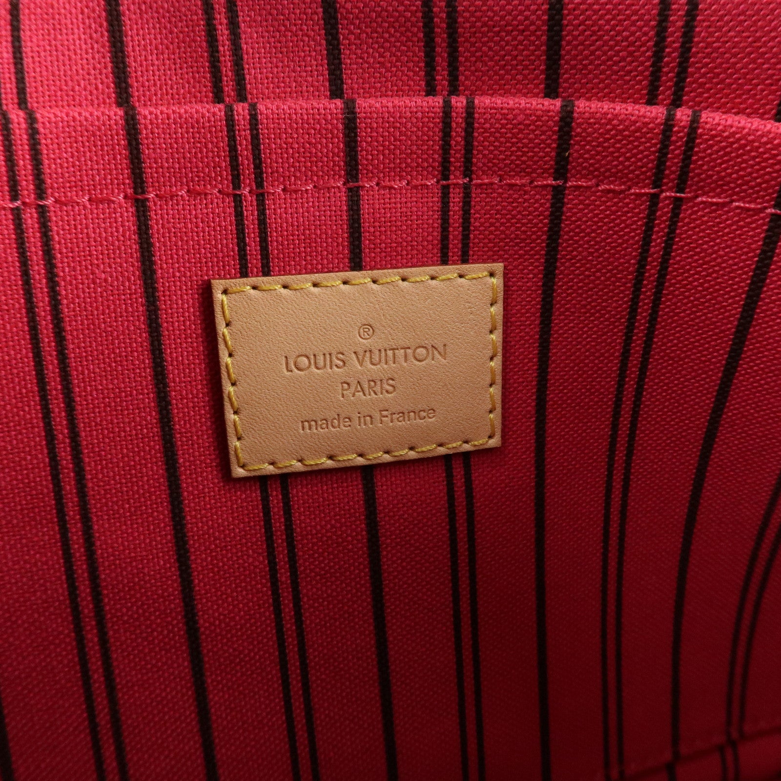 Louis Vuitton Monogram Pouch For Neverfull MM Brown Fuchsia Used