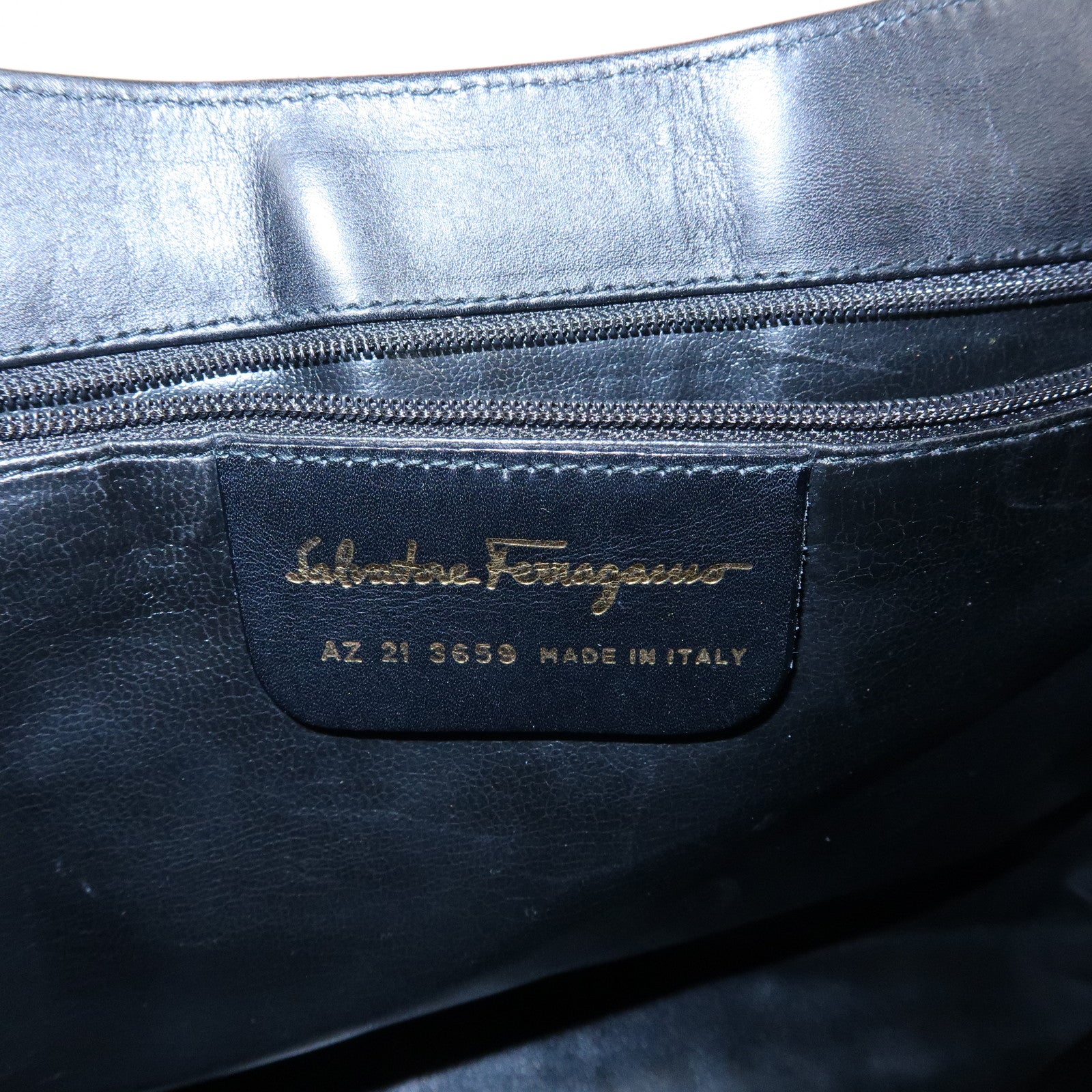 Ferragamo Gancini Calf Hair Leather Shoulder Crossbody Bag Black