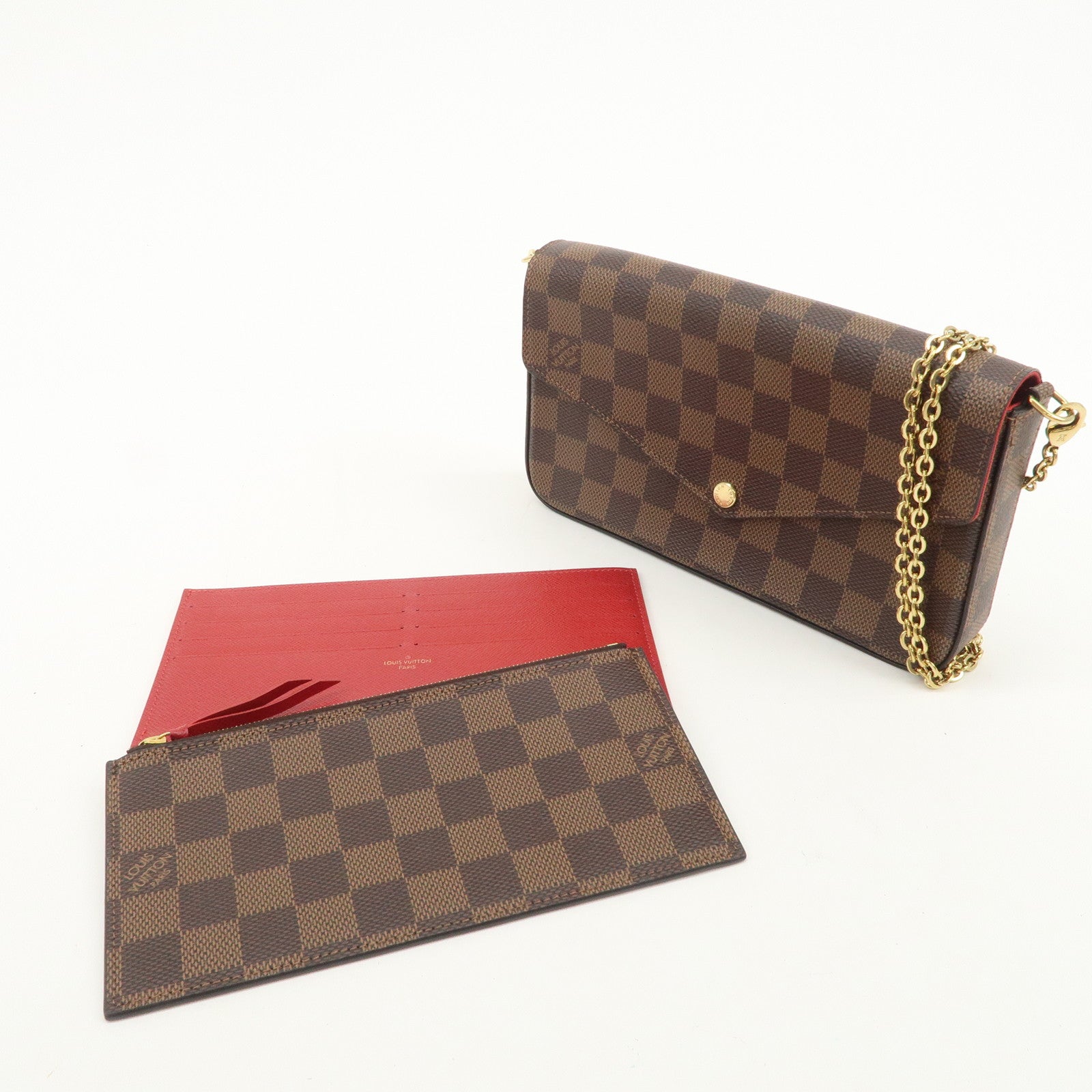 Louis Vuitton Damier Pochette Felicie Shoulder Bag Brown M63032