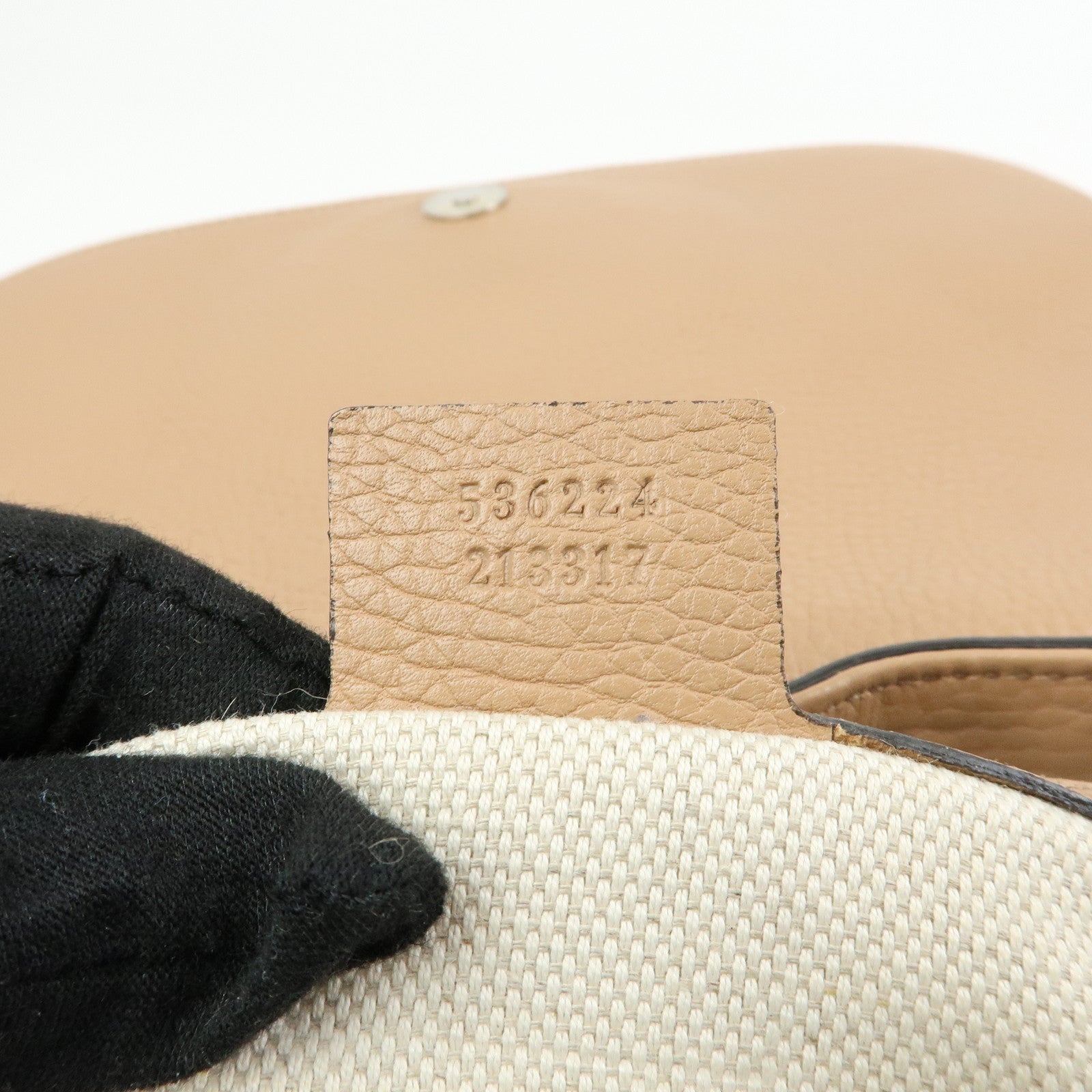 GUCCI SOHO Leather Chain Shoulder Bag Crossbody Bag Beige 536224