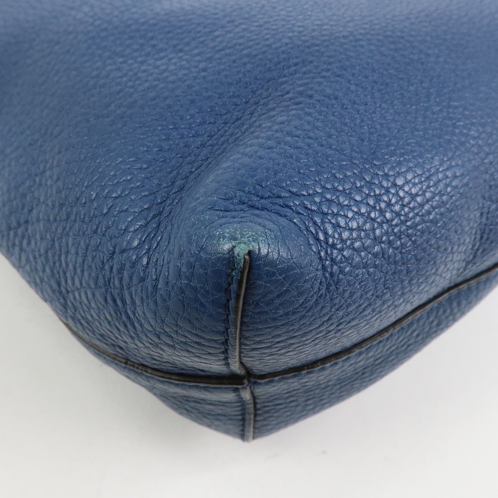 GUCCI Interlocking G Leather Shoulder Bag Crossbody Bag Blue 322056