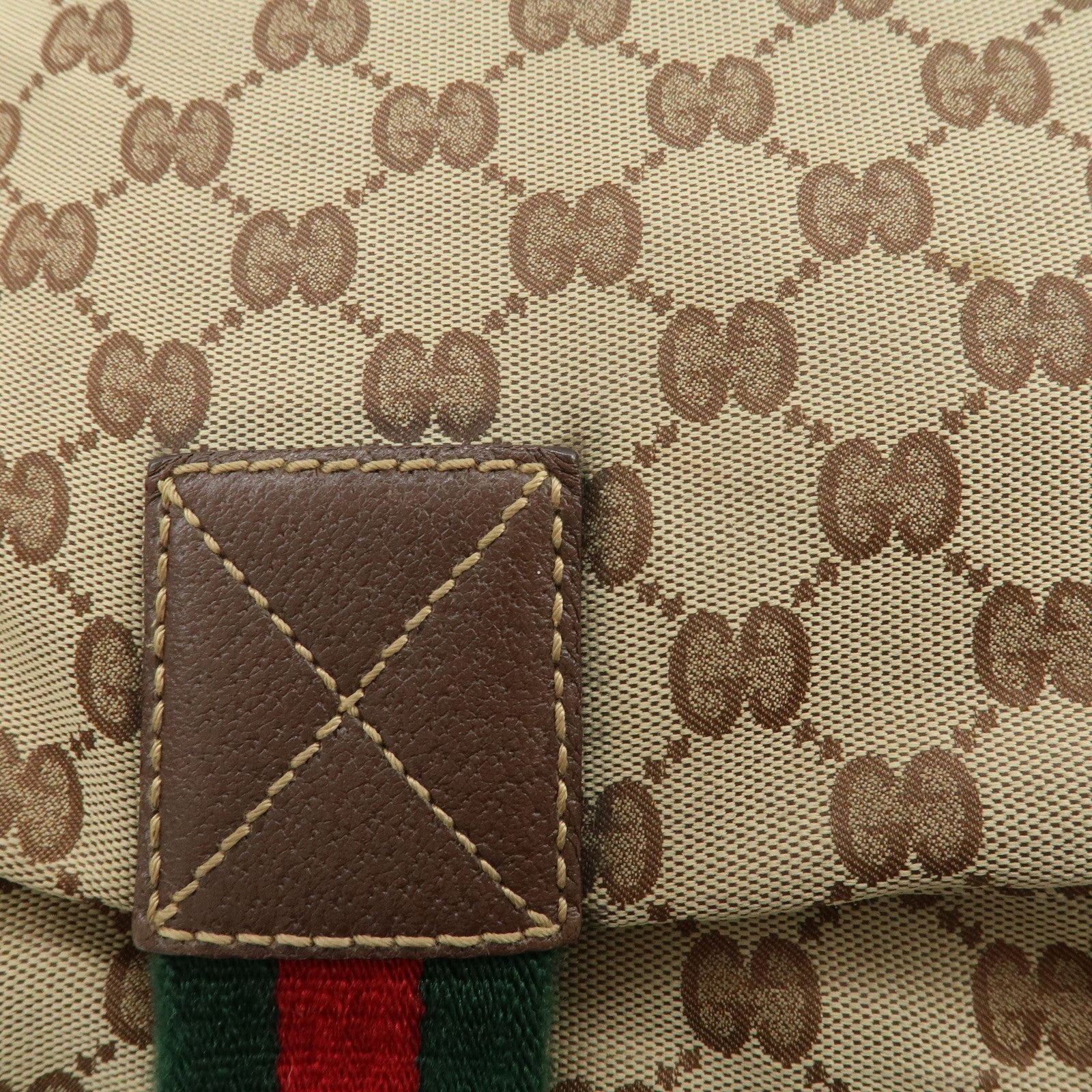 GUCCI Sherry GG Canvas Leather Tote Bag Shoulder Bag Brown 131231