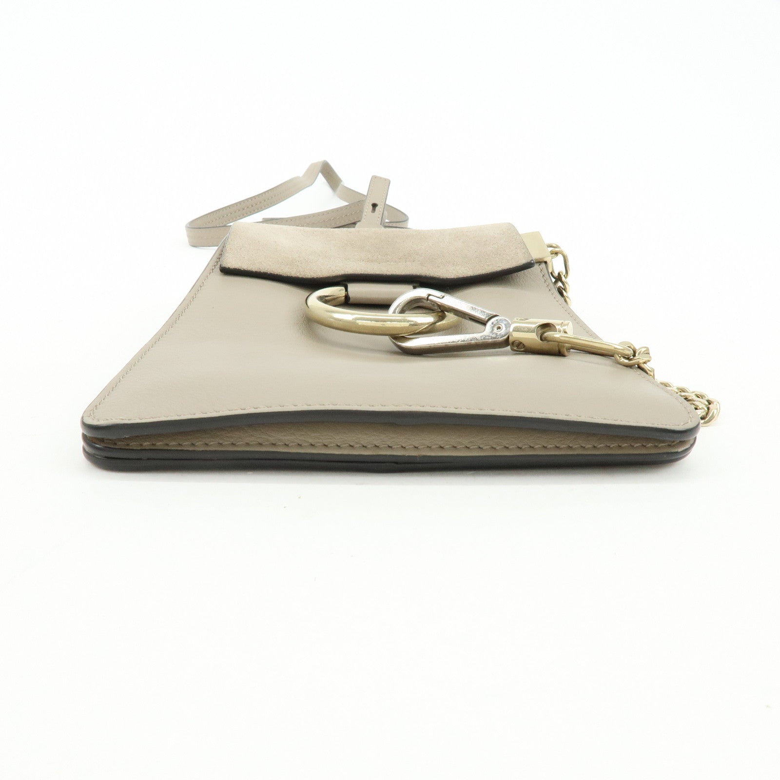 Chloe Faye Suede Leather Shoulder Bag Crossbody Bag Beige