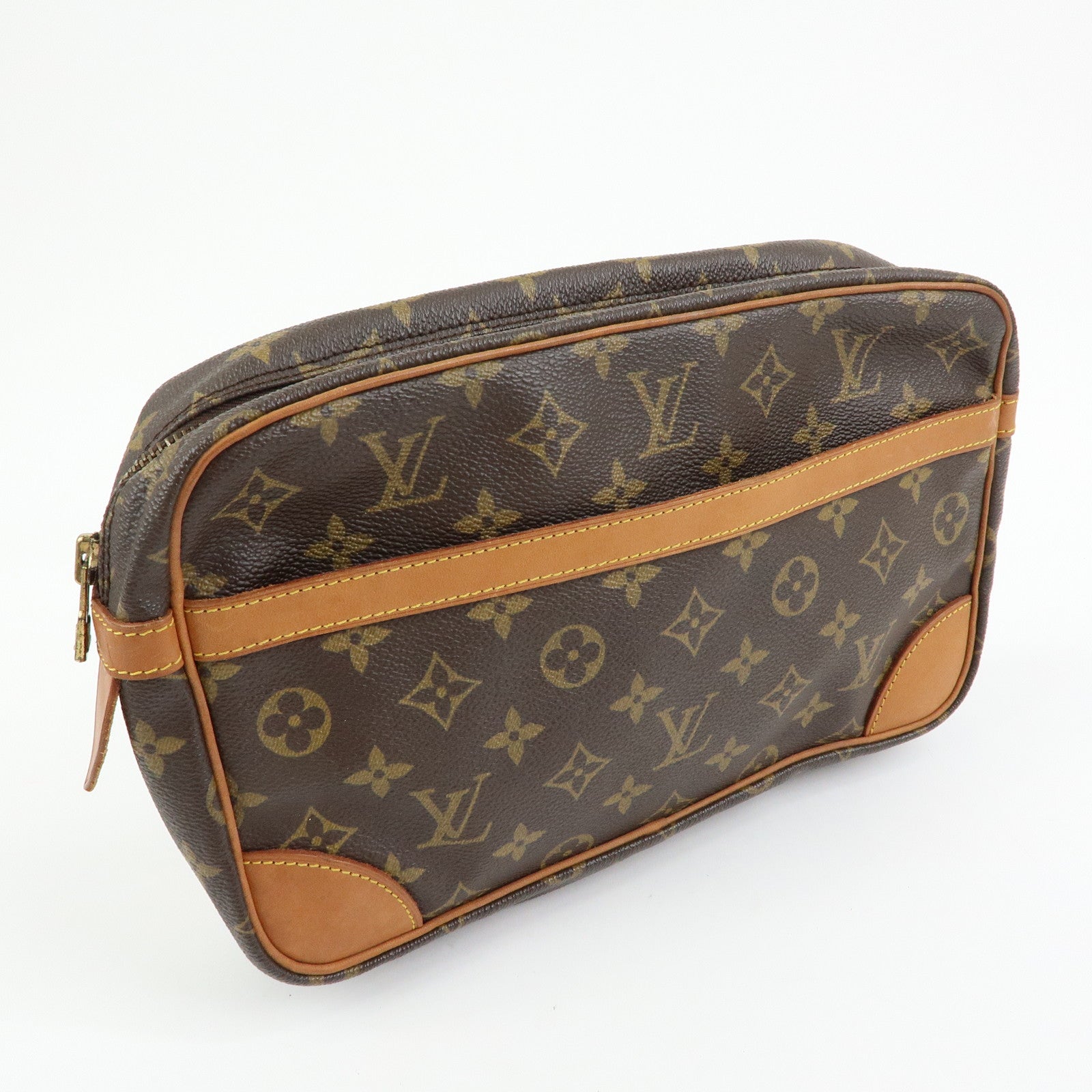 Louis Vuitton Monogram Compiegne 28 Pouch Clutch Bag Brown M51845