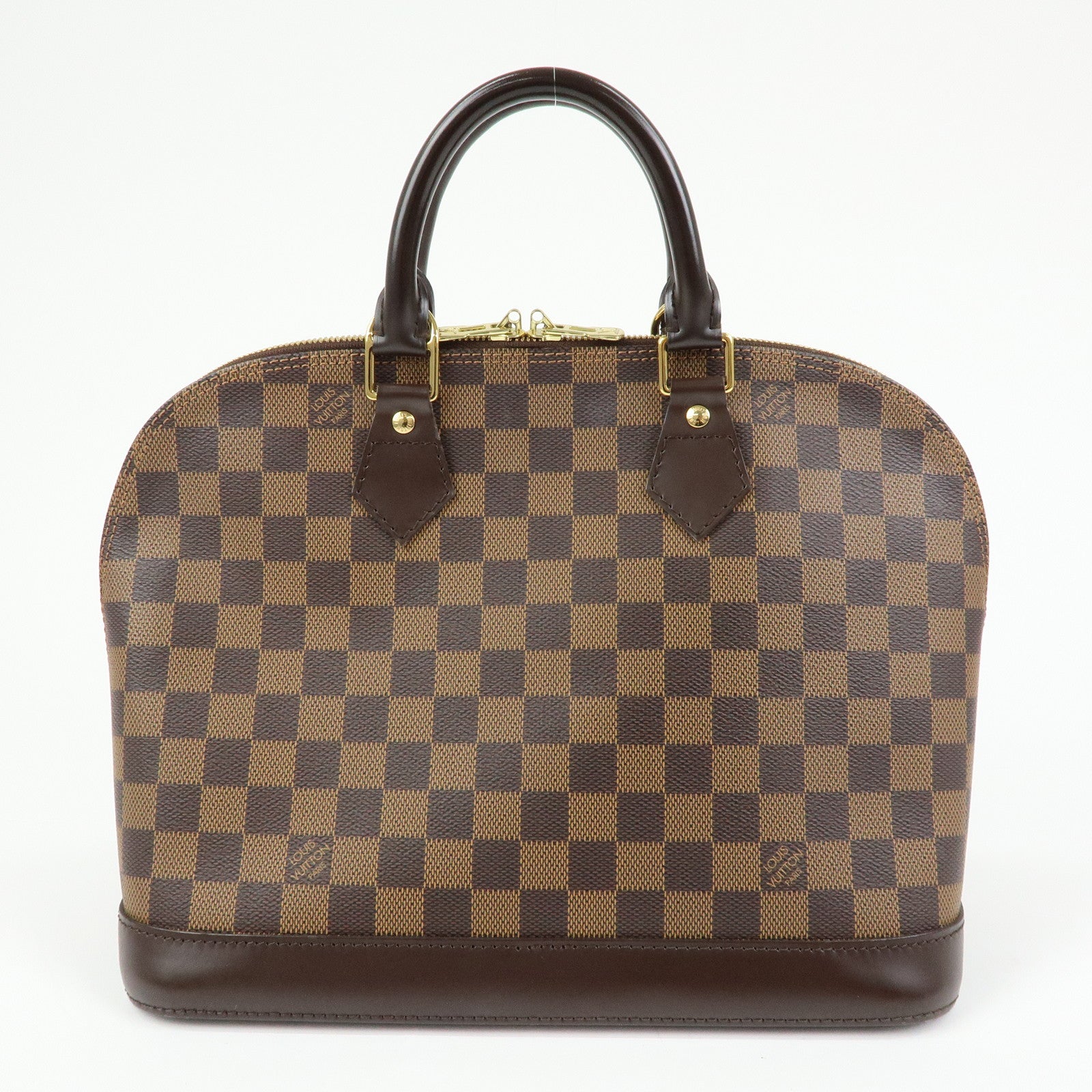 Louis Vuitton Damier Canvas Leather Alma PM Hand Bag Brown N51131