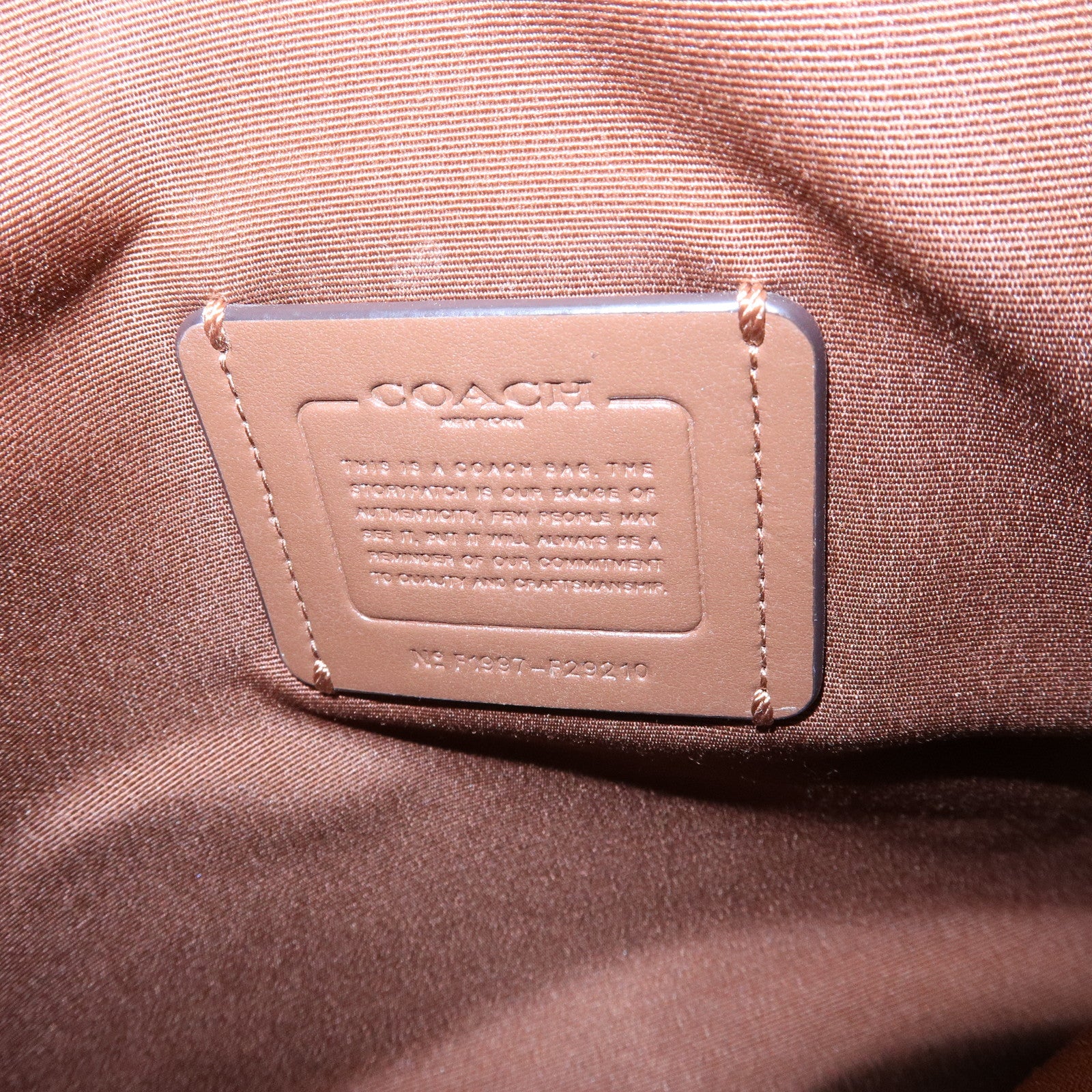 COACH Signature Set of 2 Shoulder Bag Crossbody Bag Brown Ivory