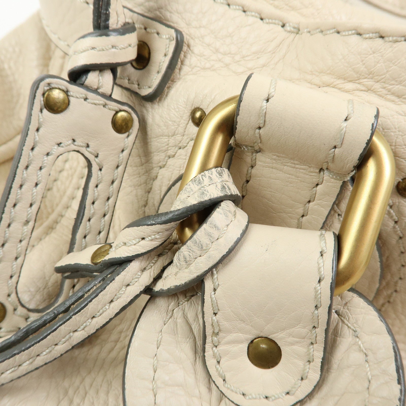 Chloe Paddington Leather Medium Hand Bag Shoulder Bag Ivory