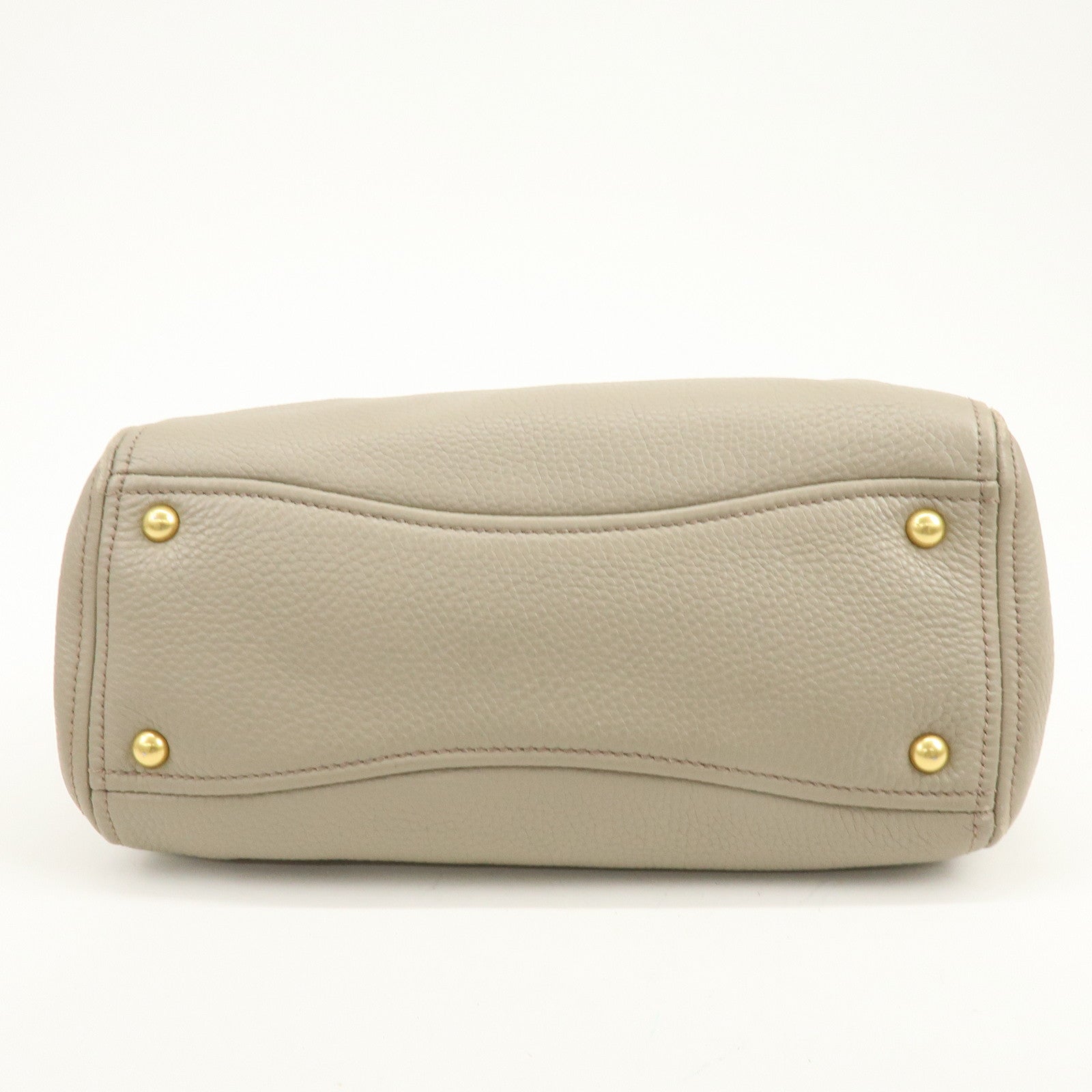 MIU MIU Leather 2Way Bag Hand Bag Shoulder Bag Beige RN0757