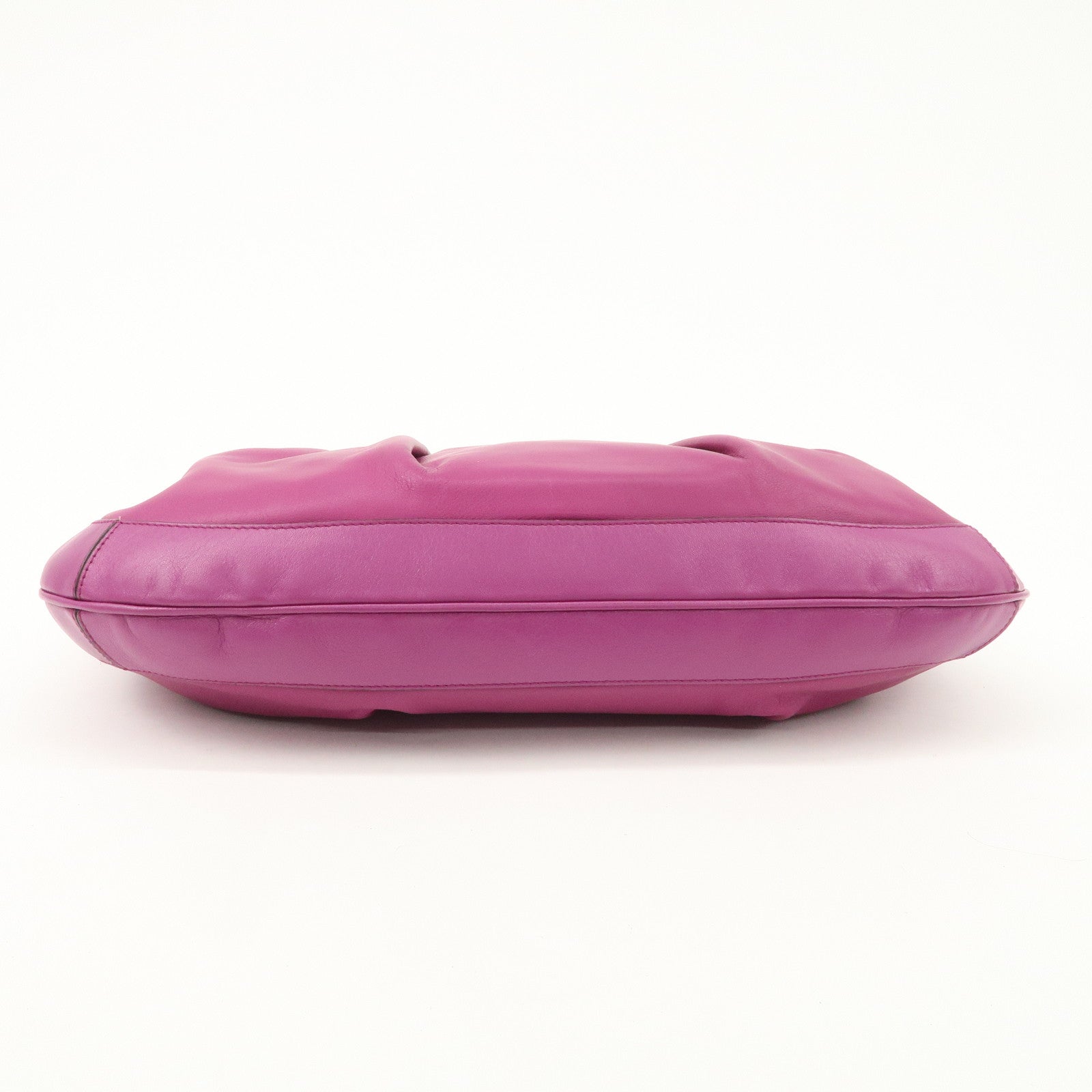 Ferragamo Gancini Leather Shoulder Bag Hand Bag Purple