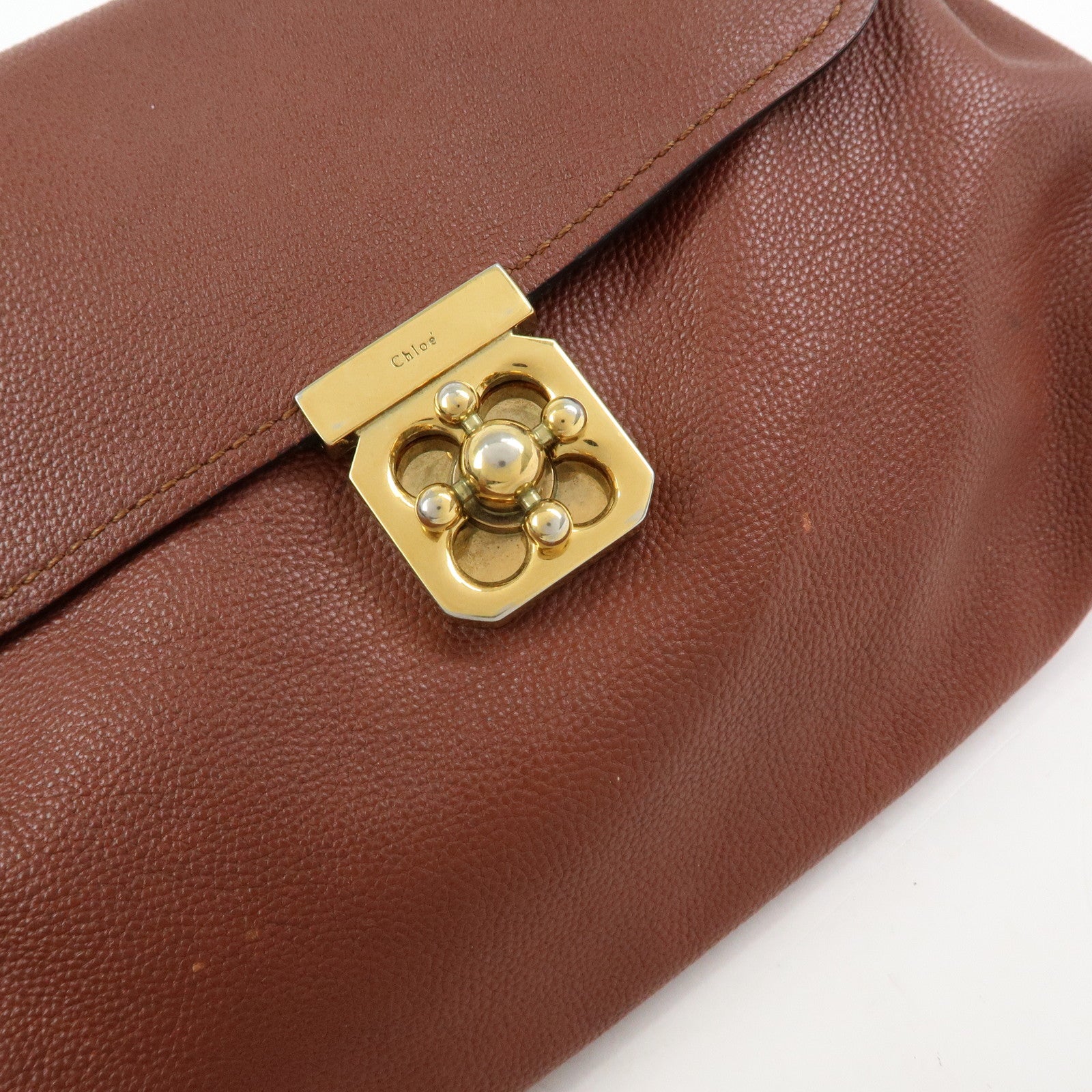 Chloe Elsie Leather 2Way Bag Shoulder Bag Hand Bag Brown