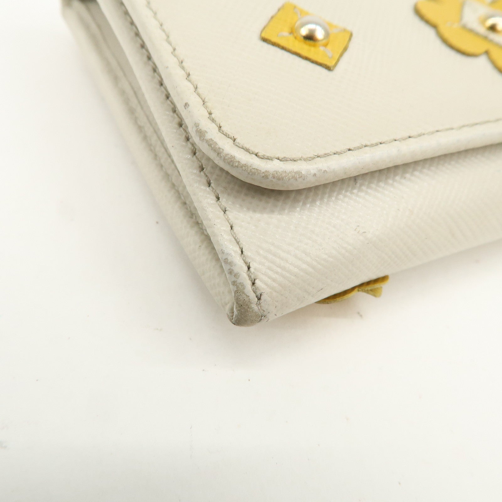 PRADA Saffiano Leather Nylon Set of 3 Long Wallet Beige 1MH132