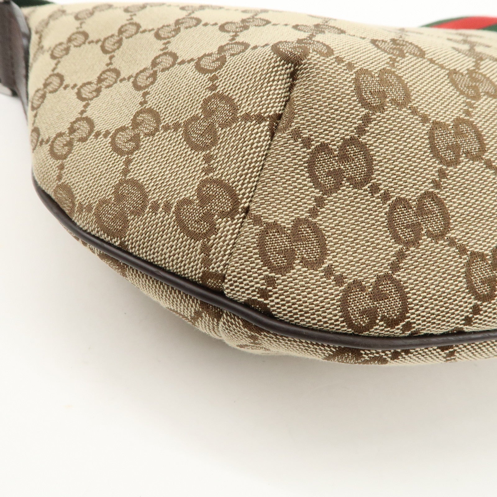 GUCCI Sherry GG Canvas Leather Shoulder Bag Beige Brown 181092