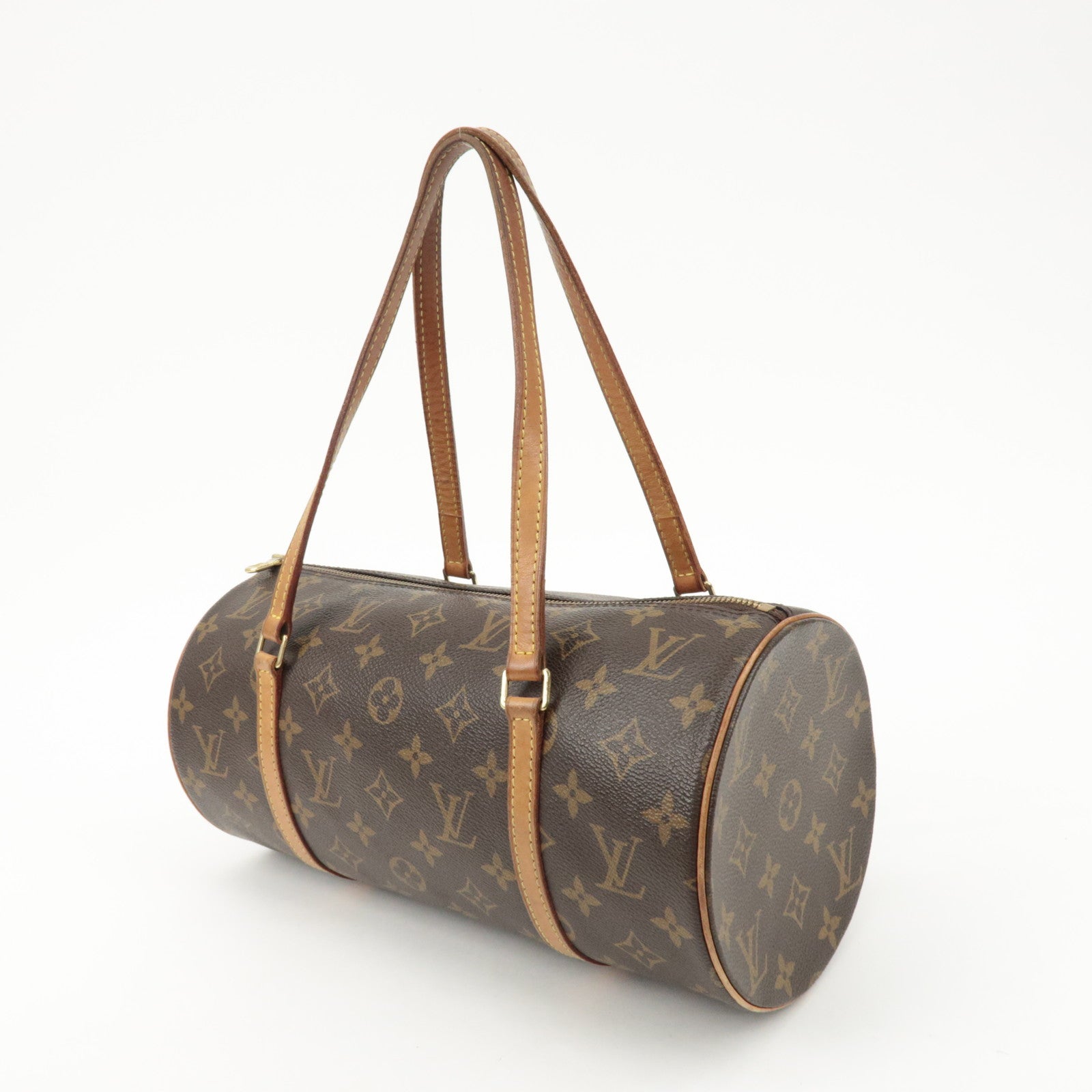 Louis Vuitton Monogram Papillon 30 Hand Bag New Style Brown M51385 Used