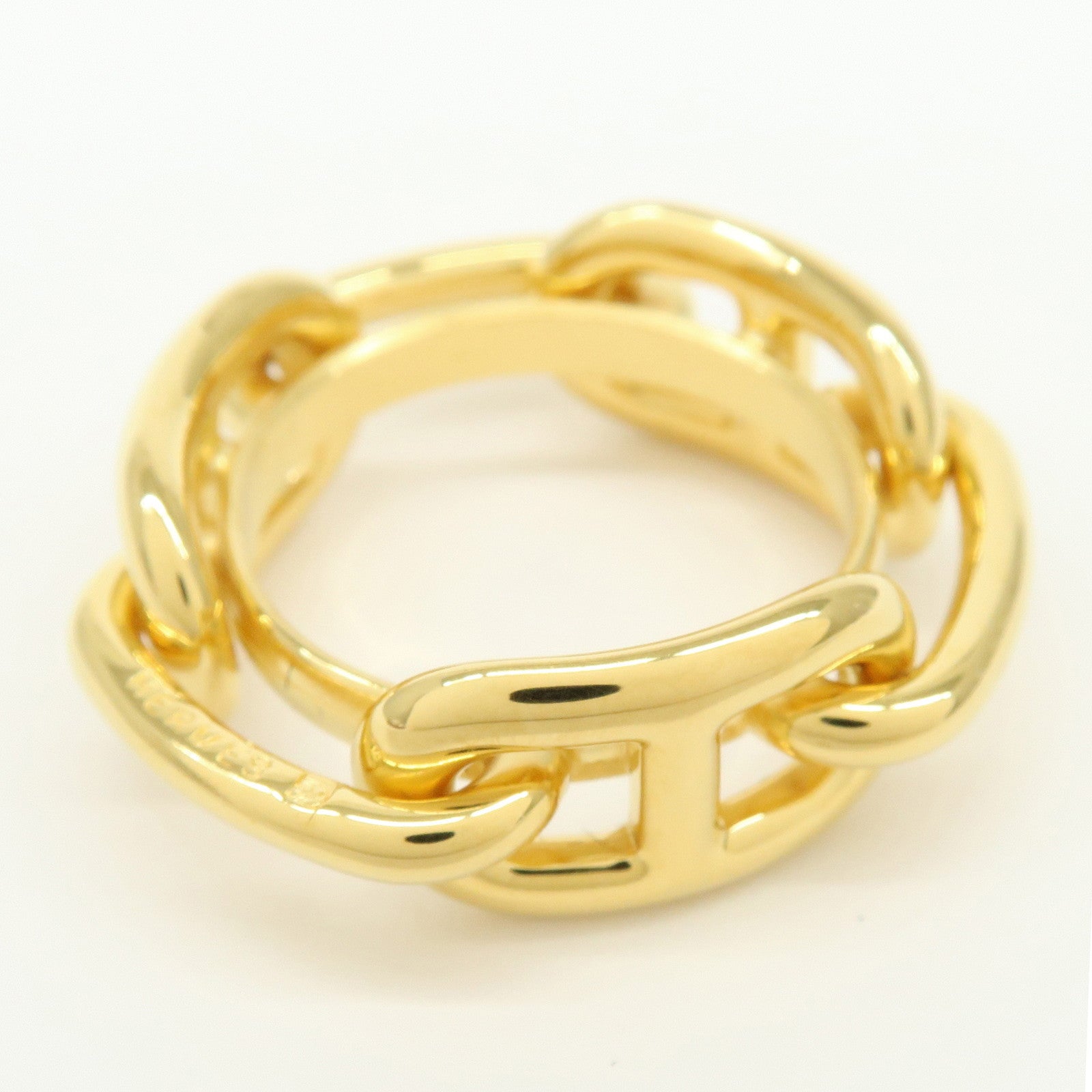 HERMES Scarf Ring 90 Legato Chaine d'Ancre Enchainee Gold