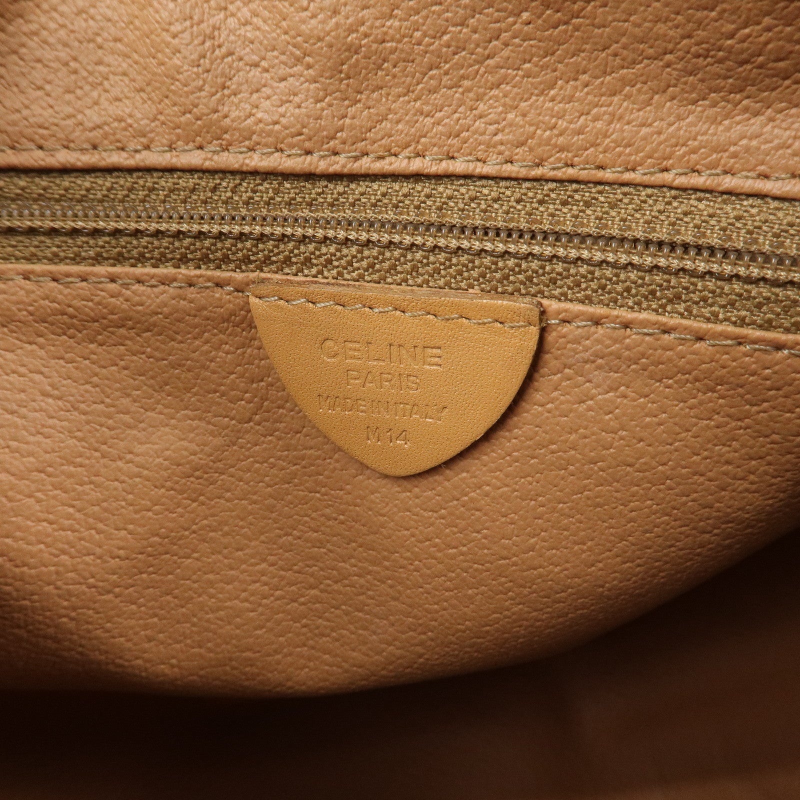 CELINE Macadam Canvas Leather Boston Bag Tote Bag Brown