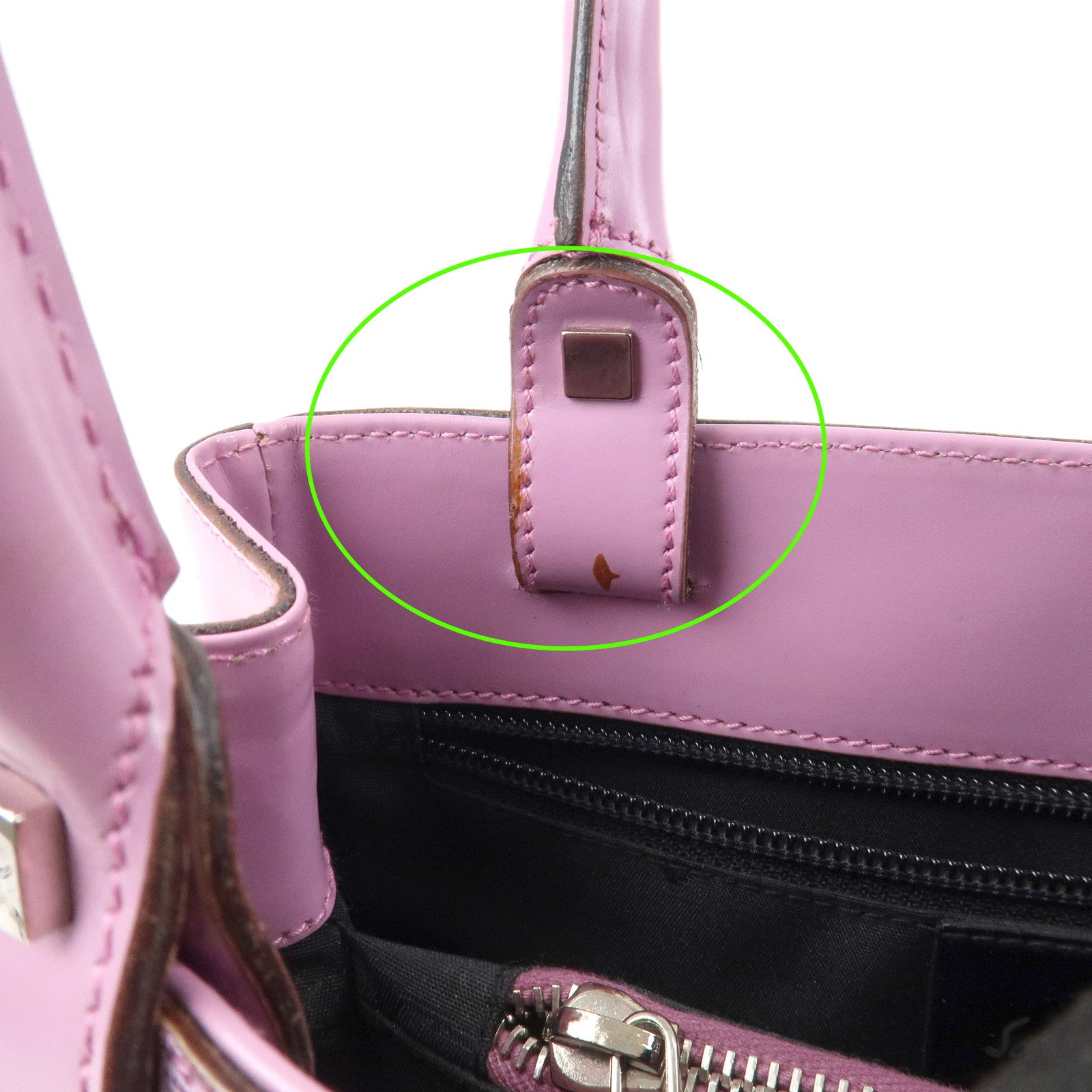 Ferragamo Embossed Leather Shoulder Bag Hand Bag Pink AU-21 1237