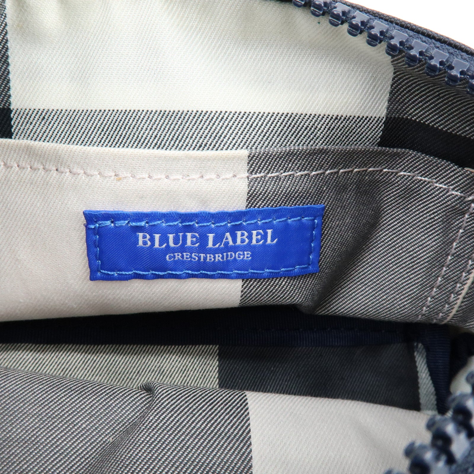 BURBERRY Set of 2 Canvas Pouch Cosmetic Case Beige Navy