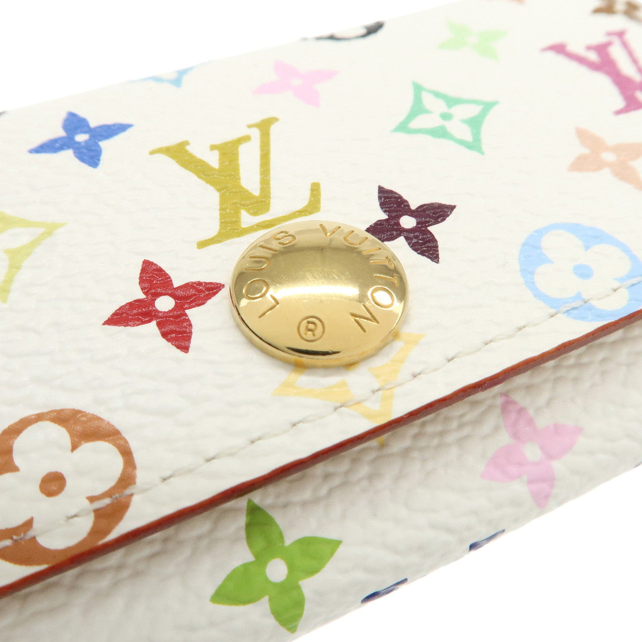 Louis Vuitton Monogram Multicolor Multiclés 4 Key Case Blanc M60043