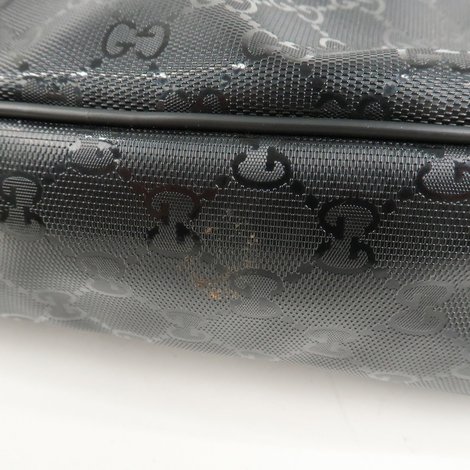 GUCCI GG Imprime Monogram PVC Shoulder Bag Cross Body Bag Black 201448