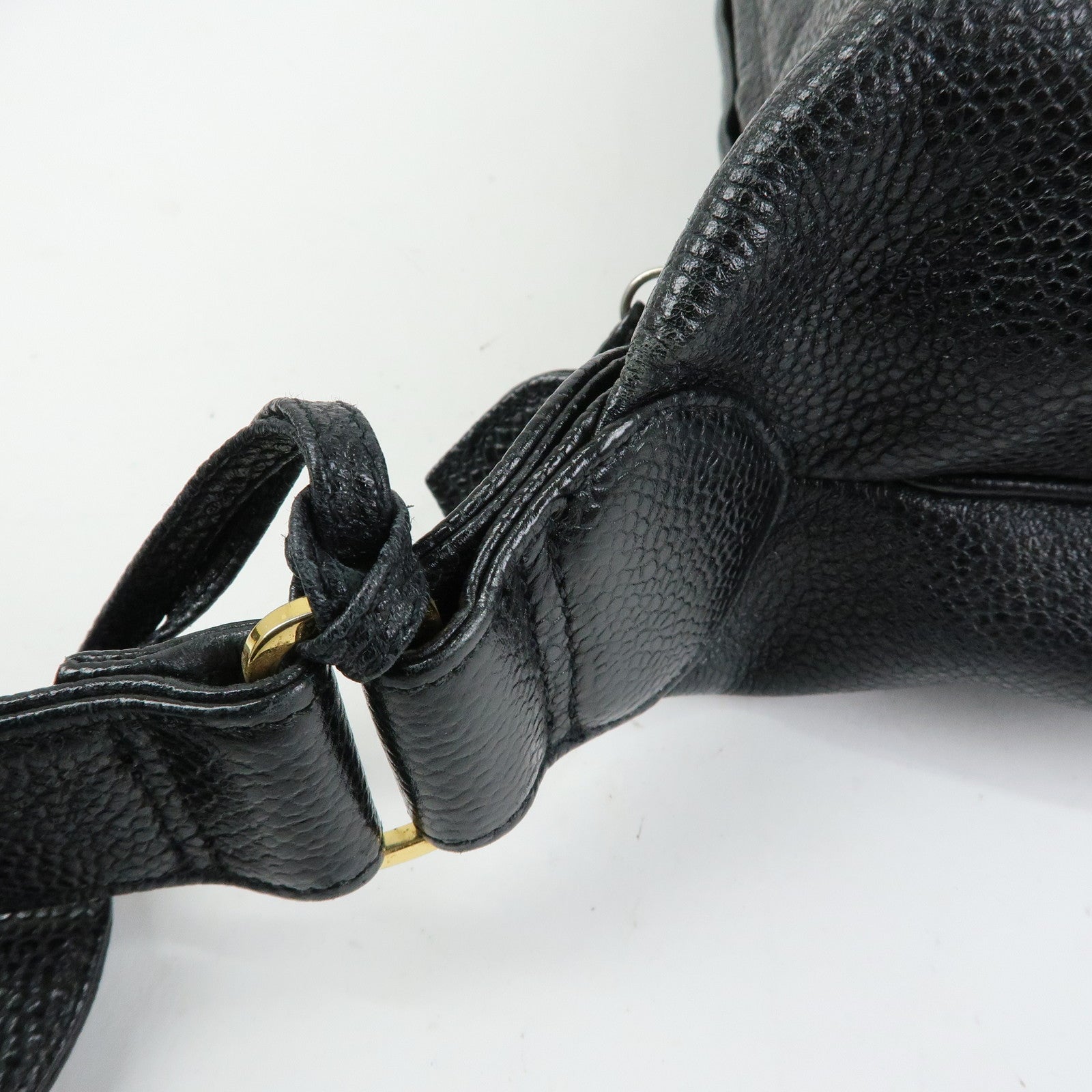 CHANEL Large COCO Mark Cavairskin Shoulder Bag Black