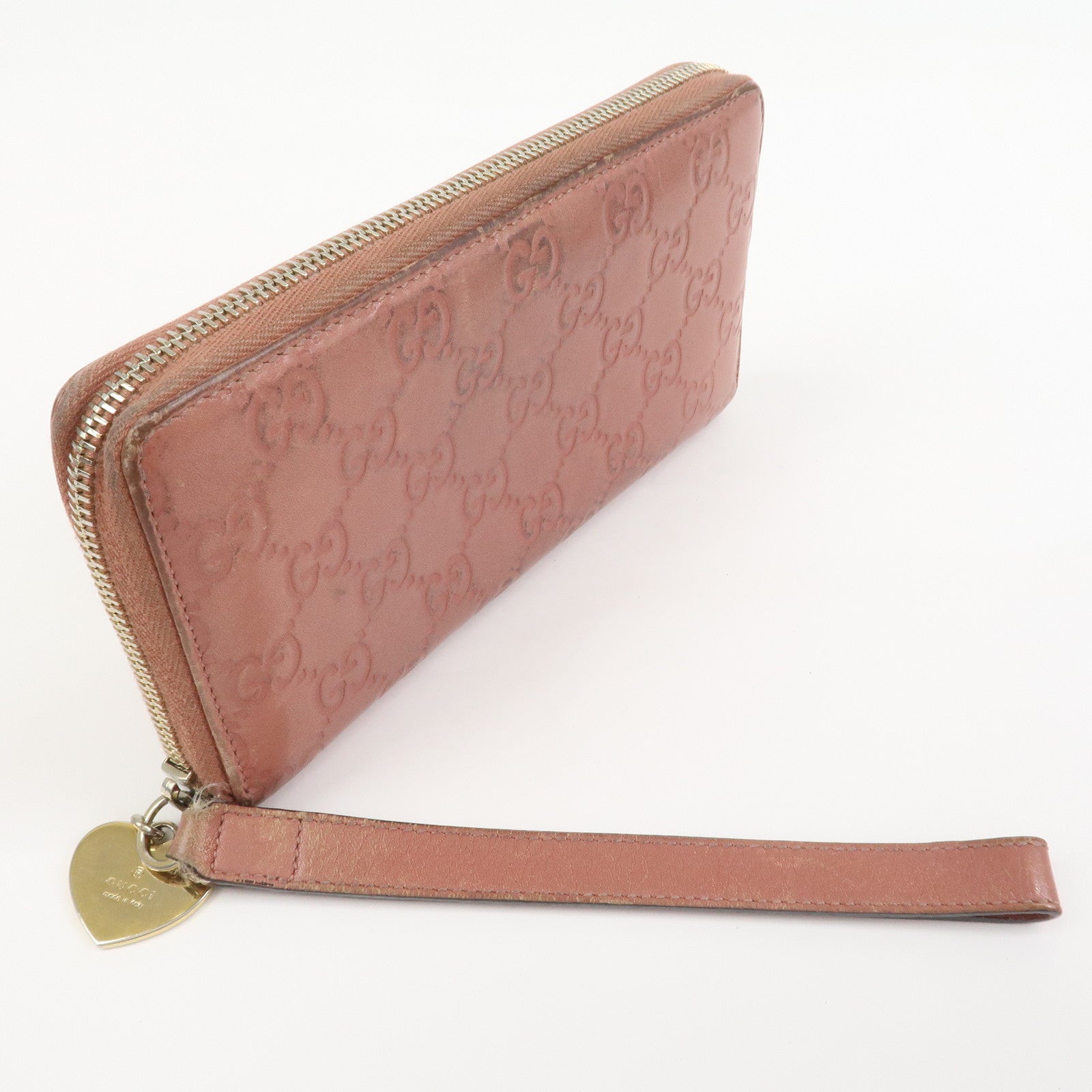 GUCCI Set of 3 Wallet GG Supreme Guccissima Leather Pink Beige