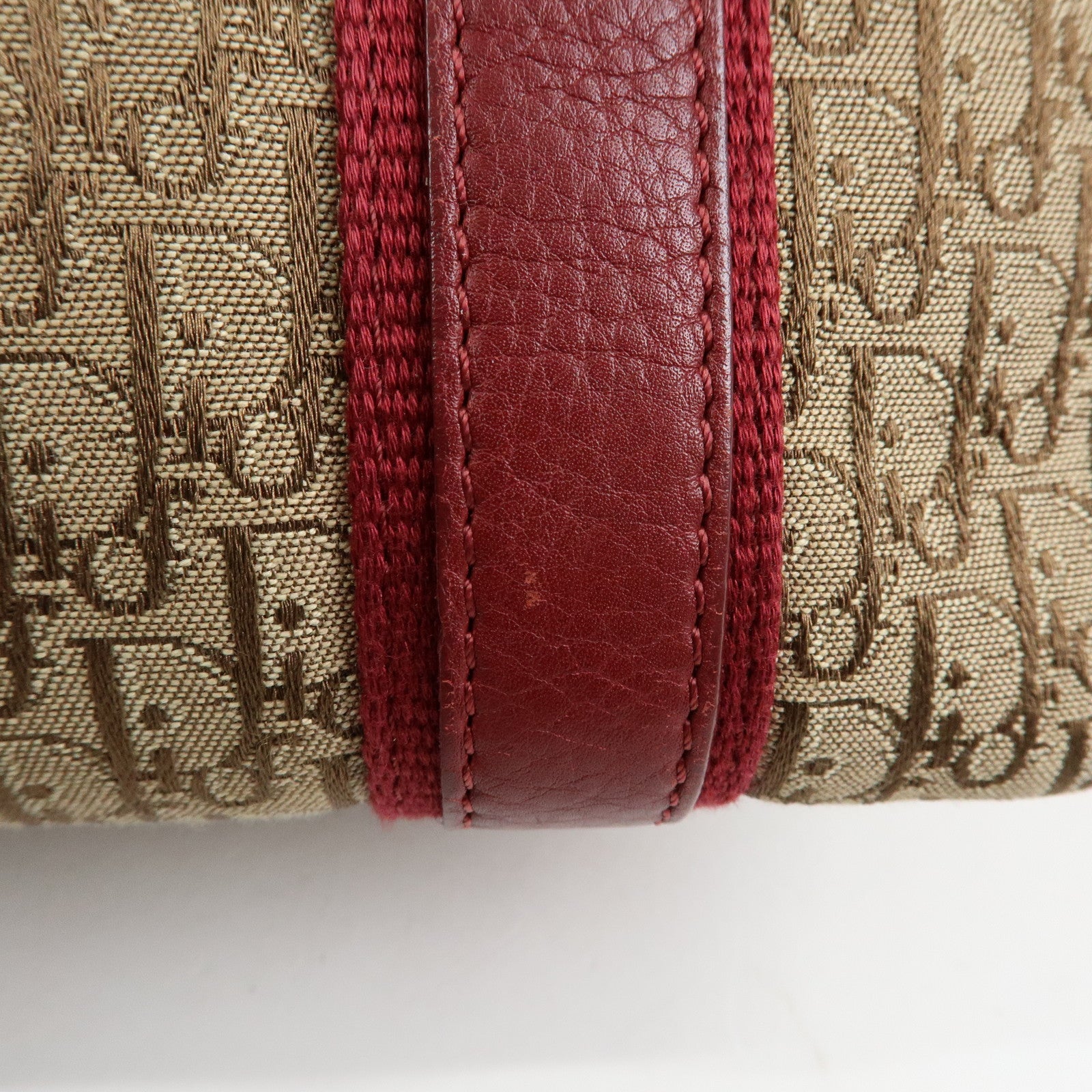 Christian Dior Street Chic Trotter Jaquard Canvas Leather Hand Bag