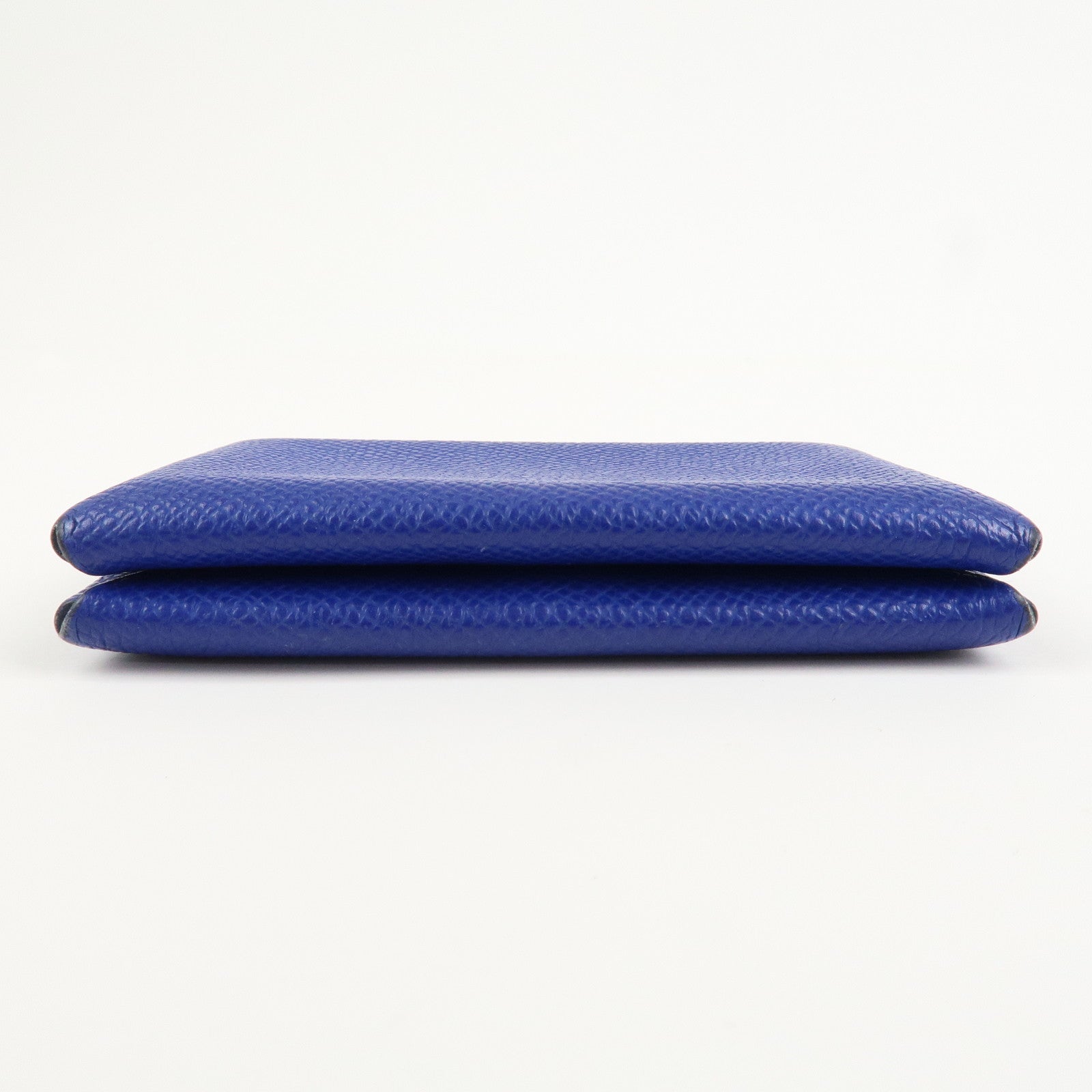 HERMES CALVI Veau Epsom Card Case Card Holder Z Stamped Blue