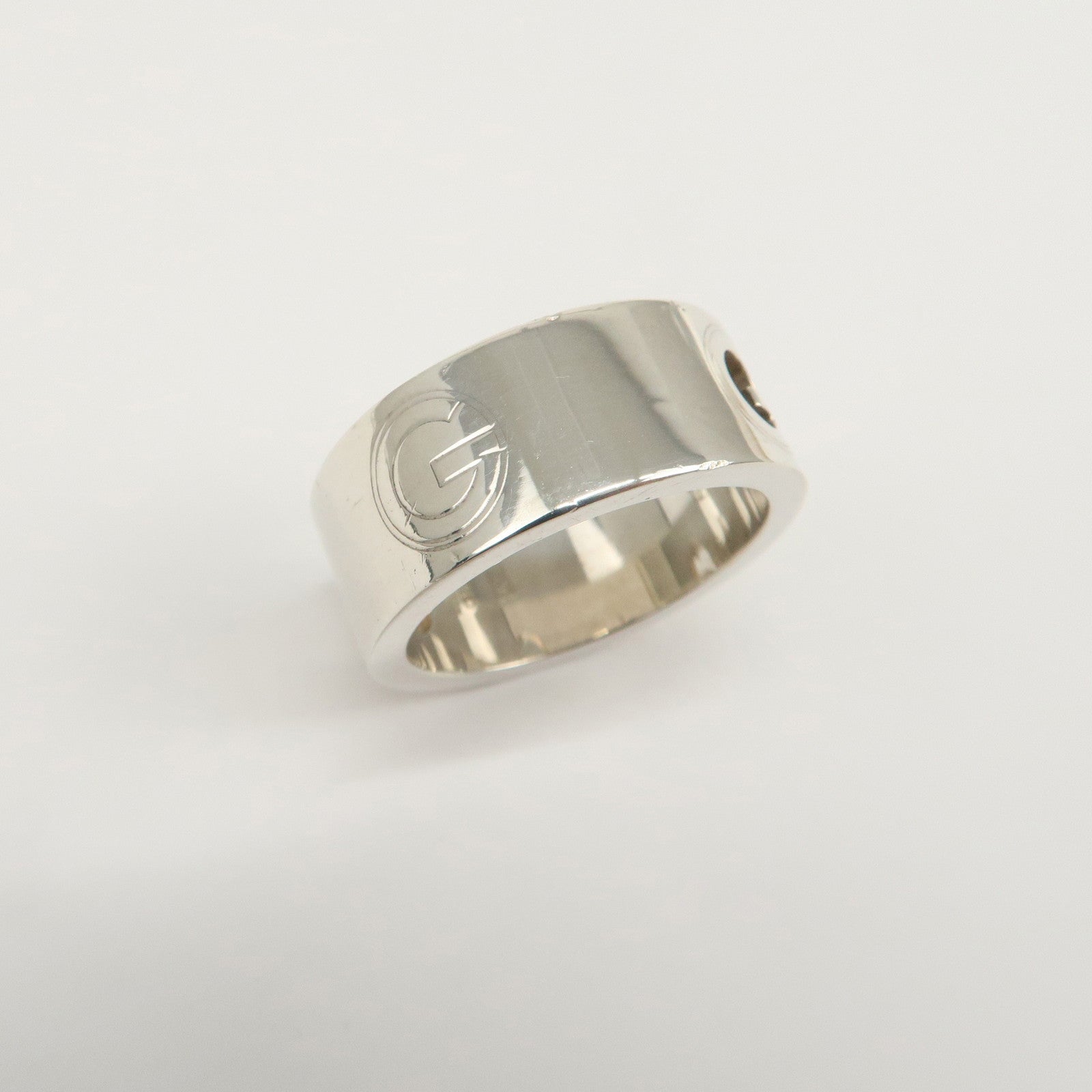 GUCCI Logo Metal Ring SV925 #12 Silver
