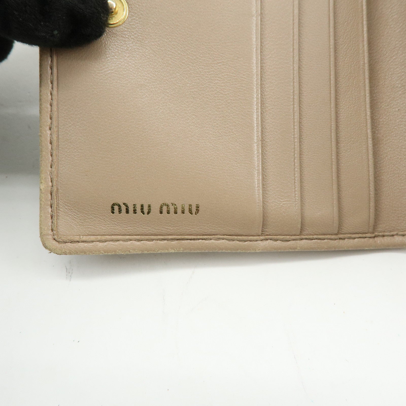 MIU MIU Set of 3 Leather Wallet Key Case Pink Black Light Brown